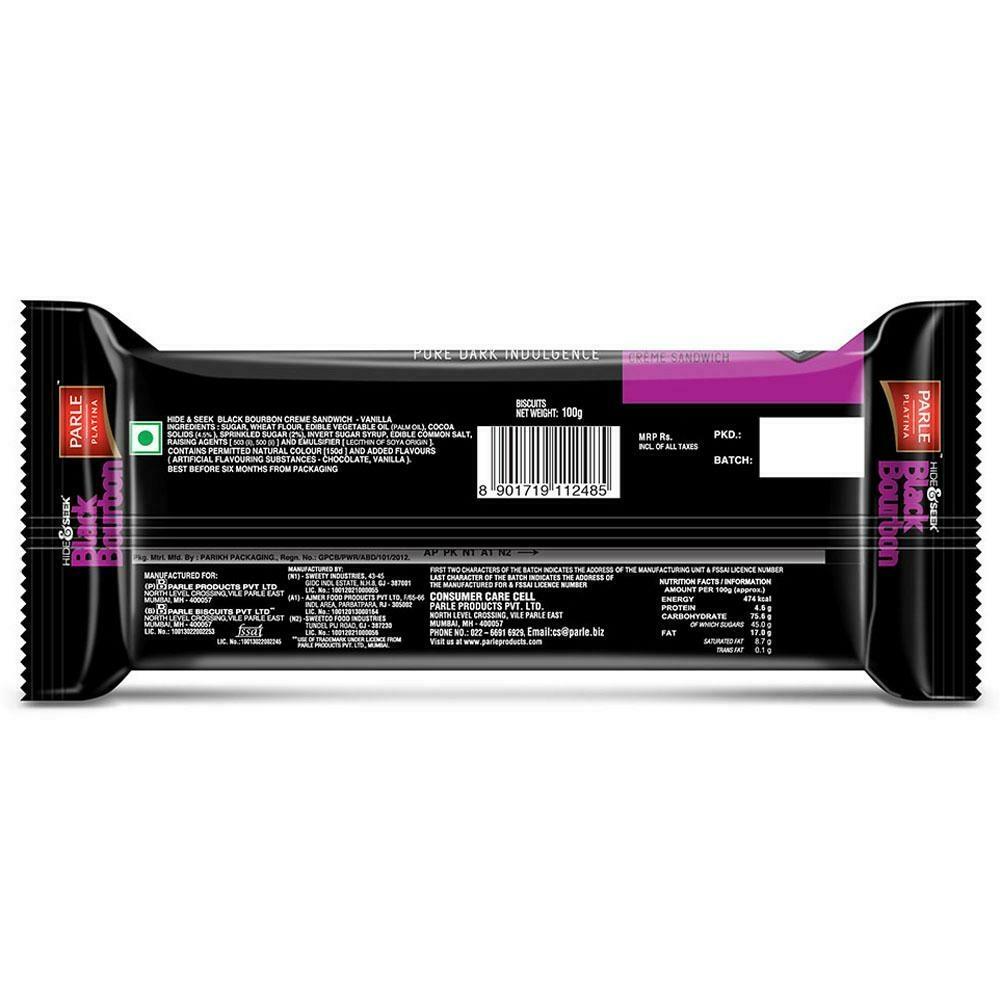 Parle Hide & Seek Black Bourbon Vanilla Cream Biscuits 100 G – view 2