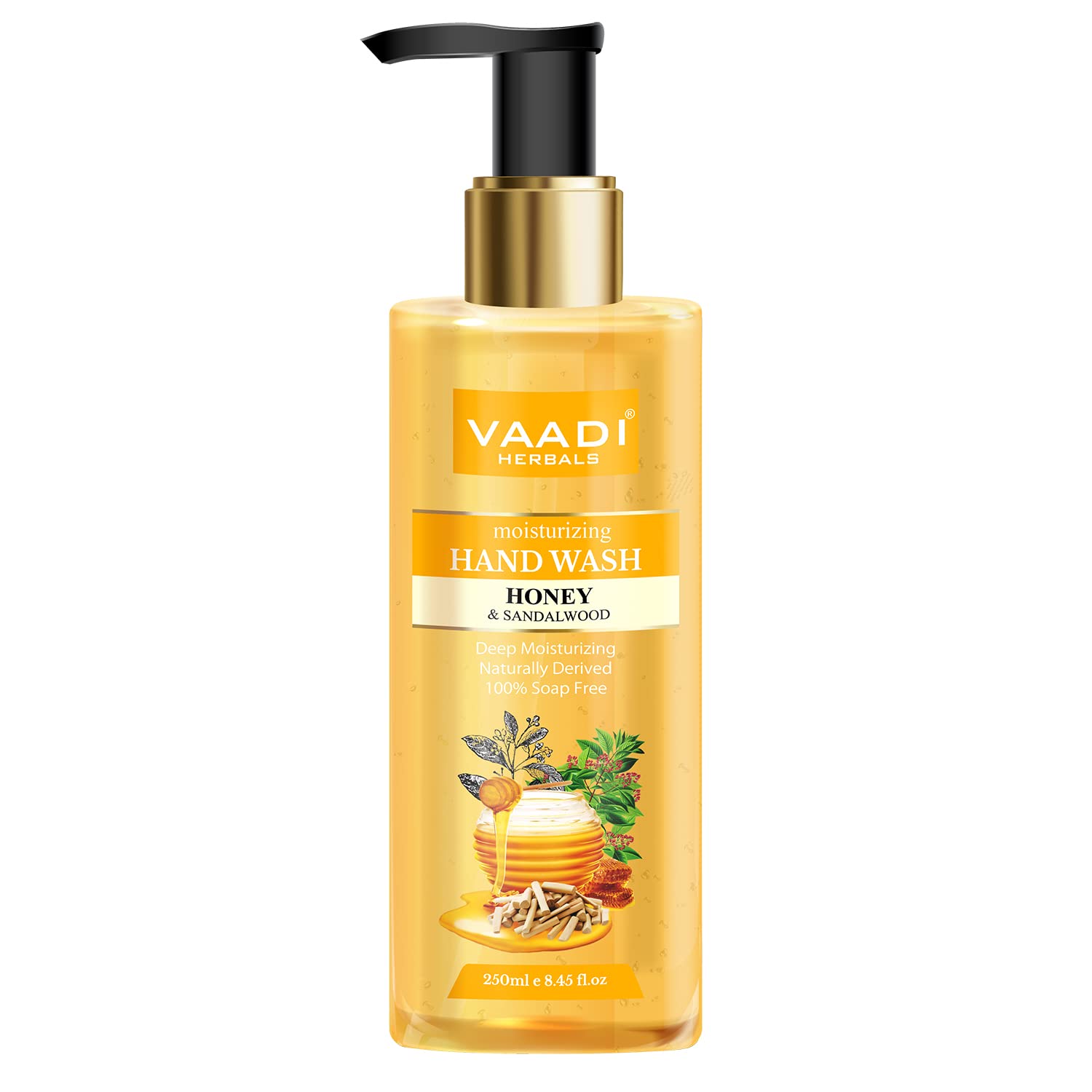 Vaadi Herbals Deep Moisturizing Honey and Sandal Hand Wash - 250 ml – view 2