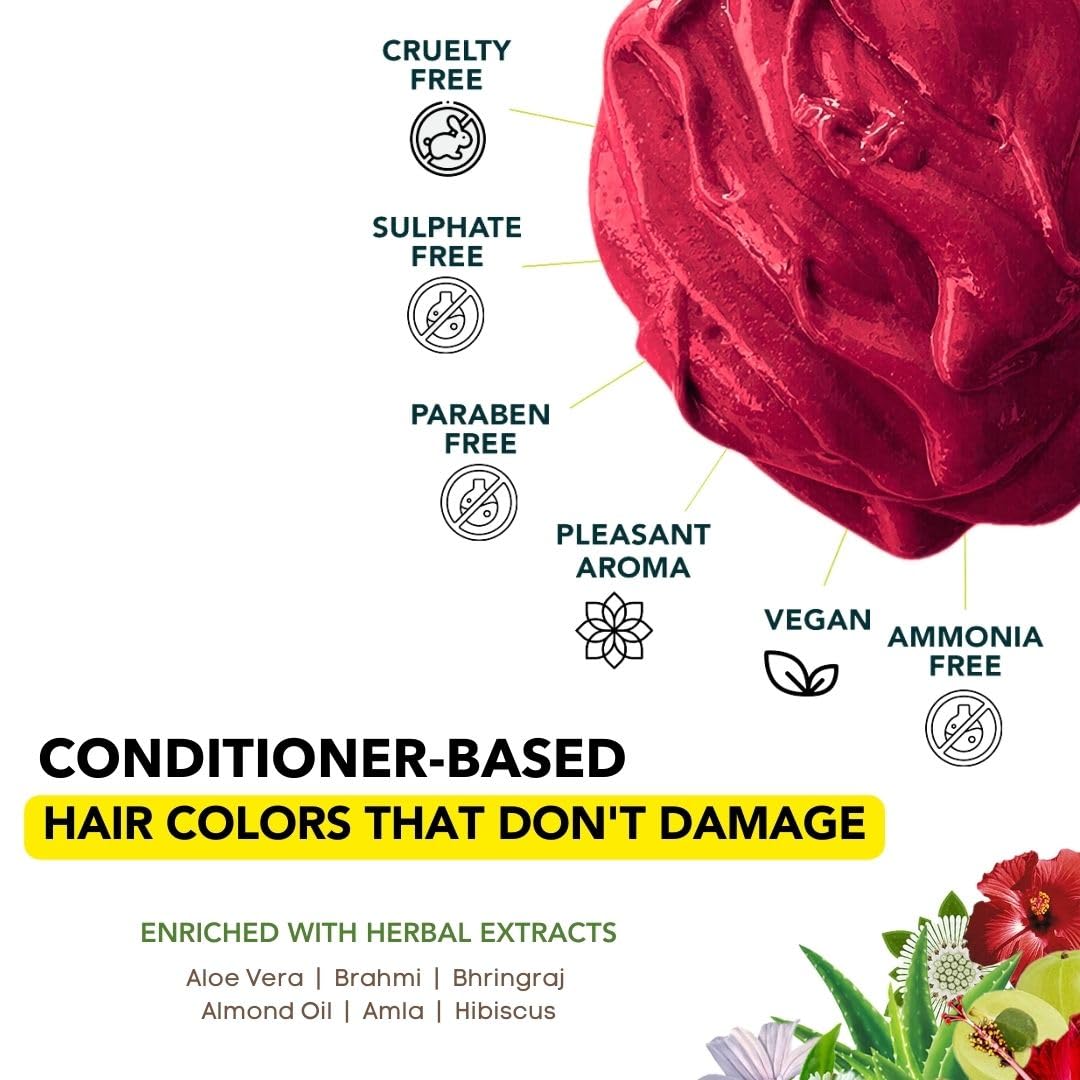 Paradyes Semi-permanent Rubra Red DIY Conditioner Based Hair Colour 120 gm and Lighten Up! Bleach Pack 30 Vol. for all Hair Types – view 6