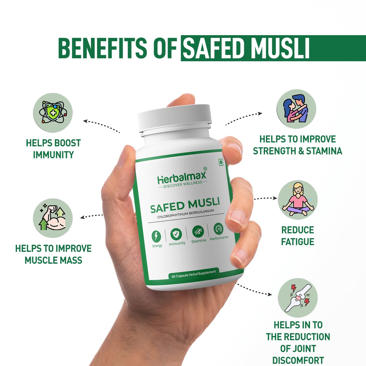 Herbalmax Safed Musli 800mg – view 6