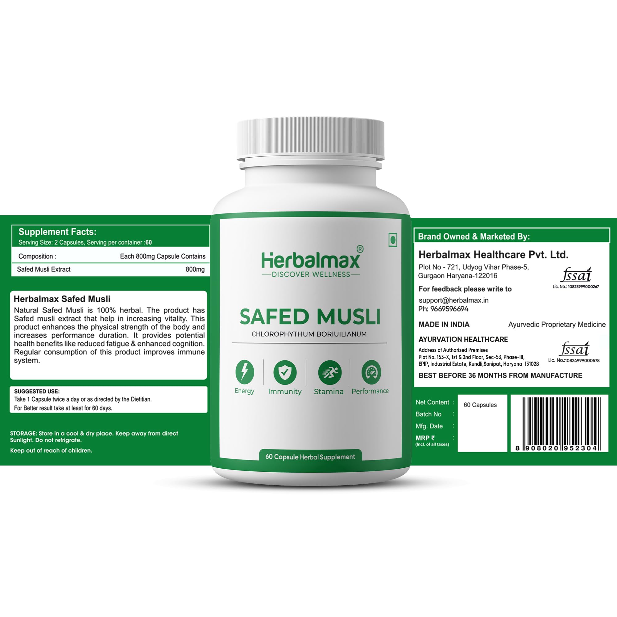 Herbalmax Safed Musli 800mg – view 8