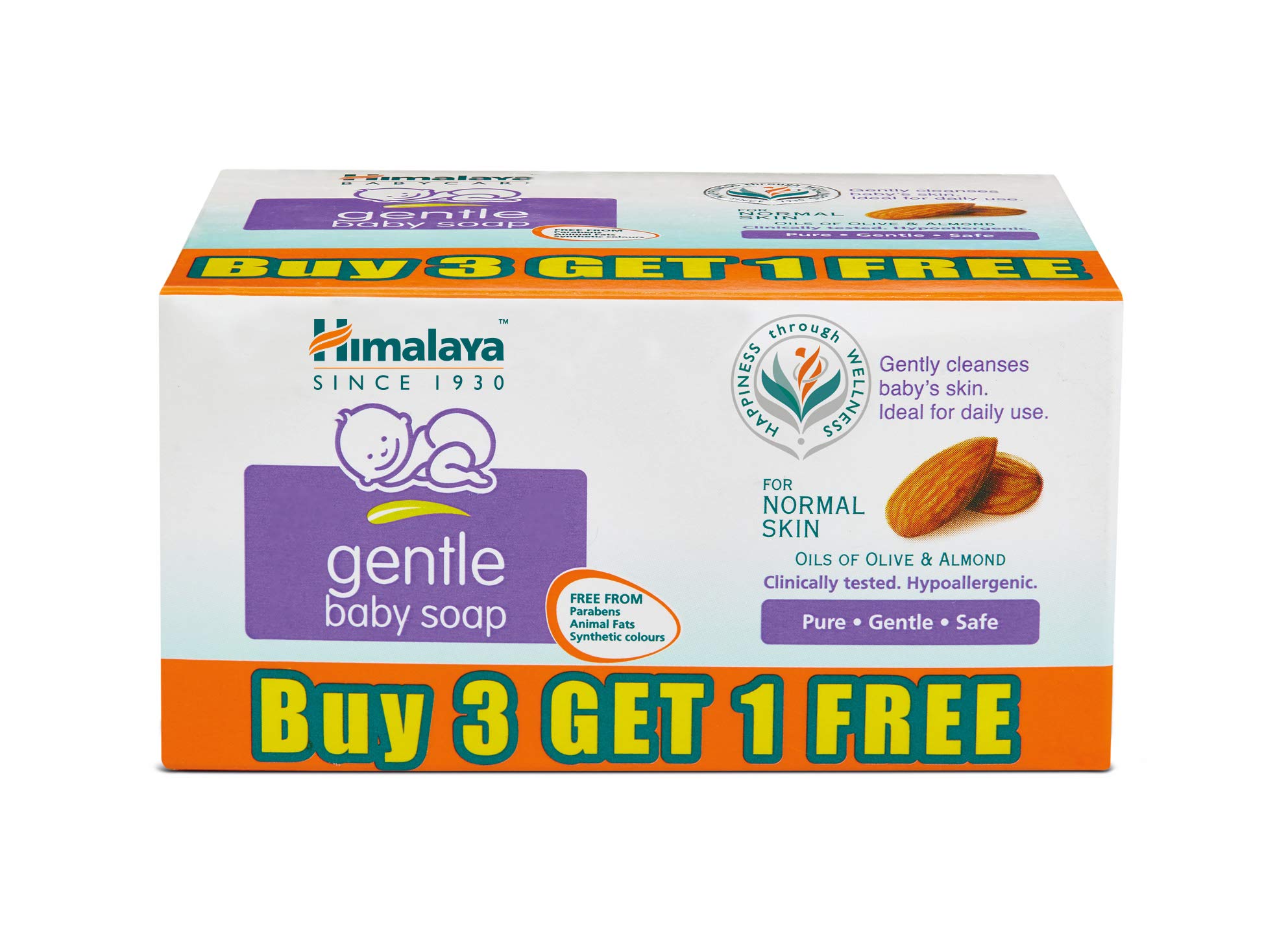 Himalaya baby soap bars for newborns with almond and olive oils
