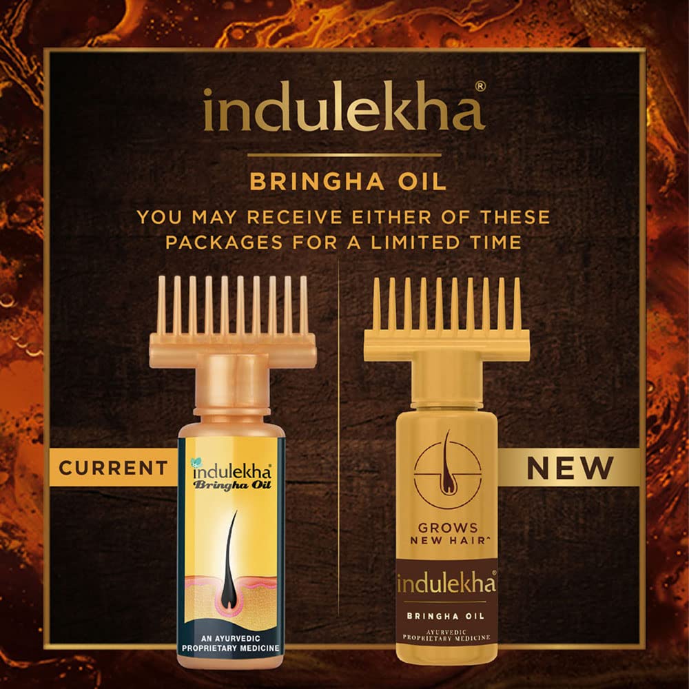 Indulekha Bringha, Ayurvedic Hair Oil, 50ml, for Hair Fall Control, with Amla & Coconut Oil, with Comb Applicator – view 3