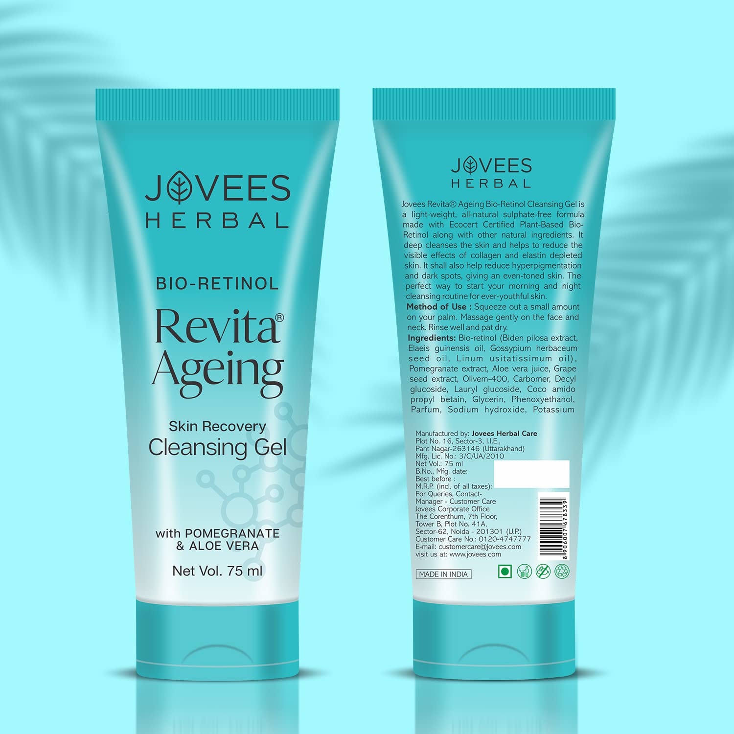 Jovees Herbal Bio-Retinol Revita Ageing Cleansing Gel To Reduce Fine Lines & Wrinkles 75ml – view 3
