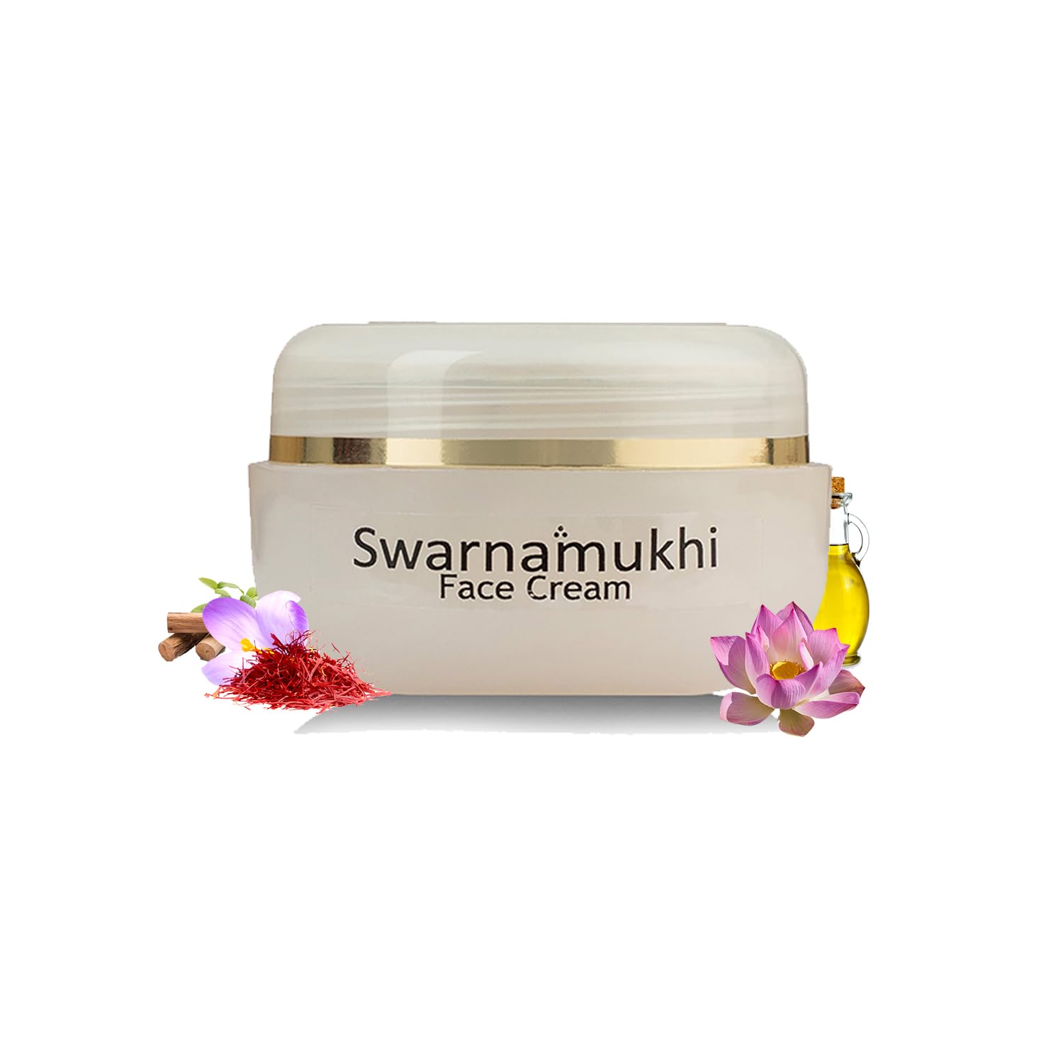 Herbal Swarnamukhi night cream jar with dry skin formula