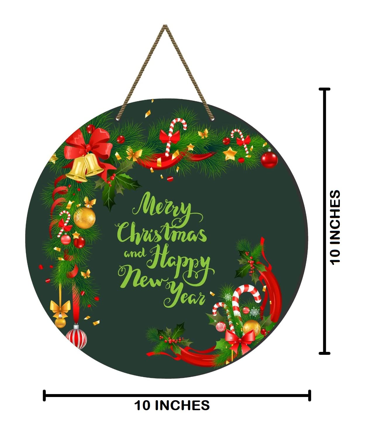 Webelkart Premium Merry Christmas and Happy New Year Printed Wall Hanging/Door Hanging for Home and Christmas Decorations Items (10 Inches) – view 2