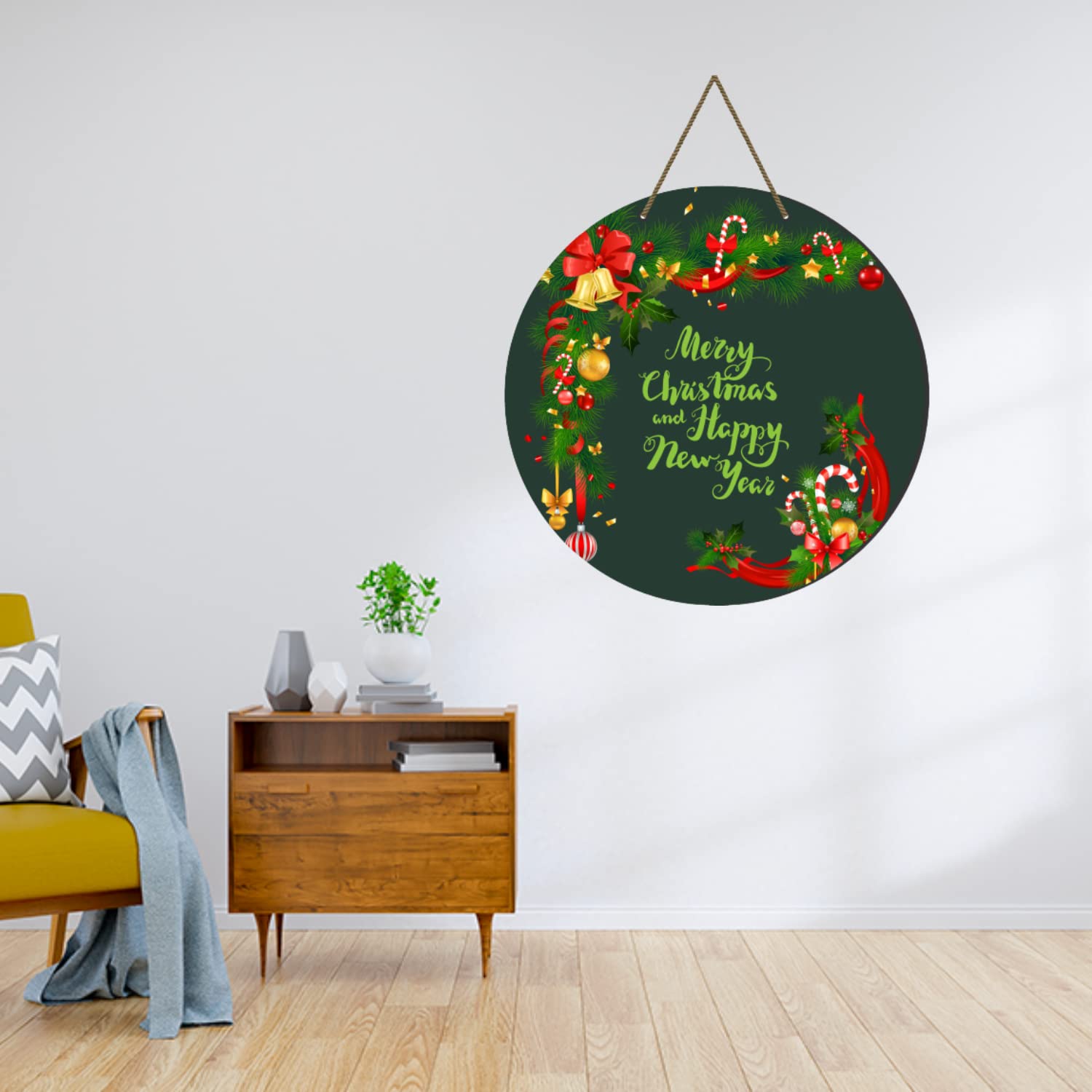 Webelkart Premium Merry Christmas and Happy New Year Printed Wall Hanging/Door Hanging for Home and Christmas Decorations Items (10 Inches) – view 4