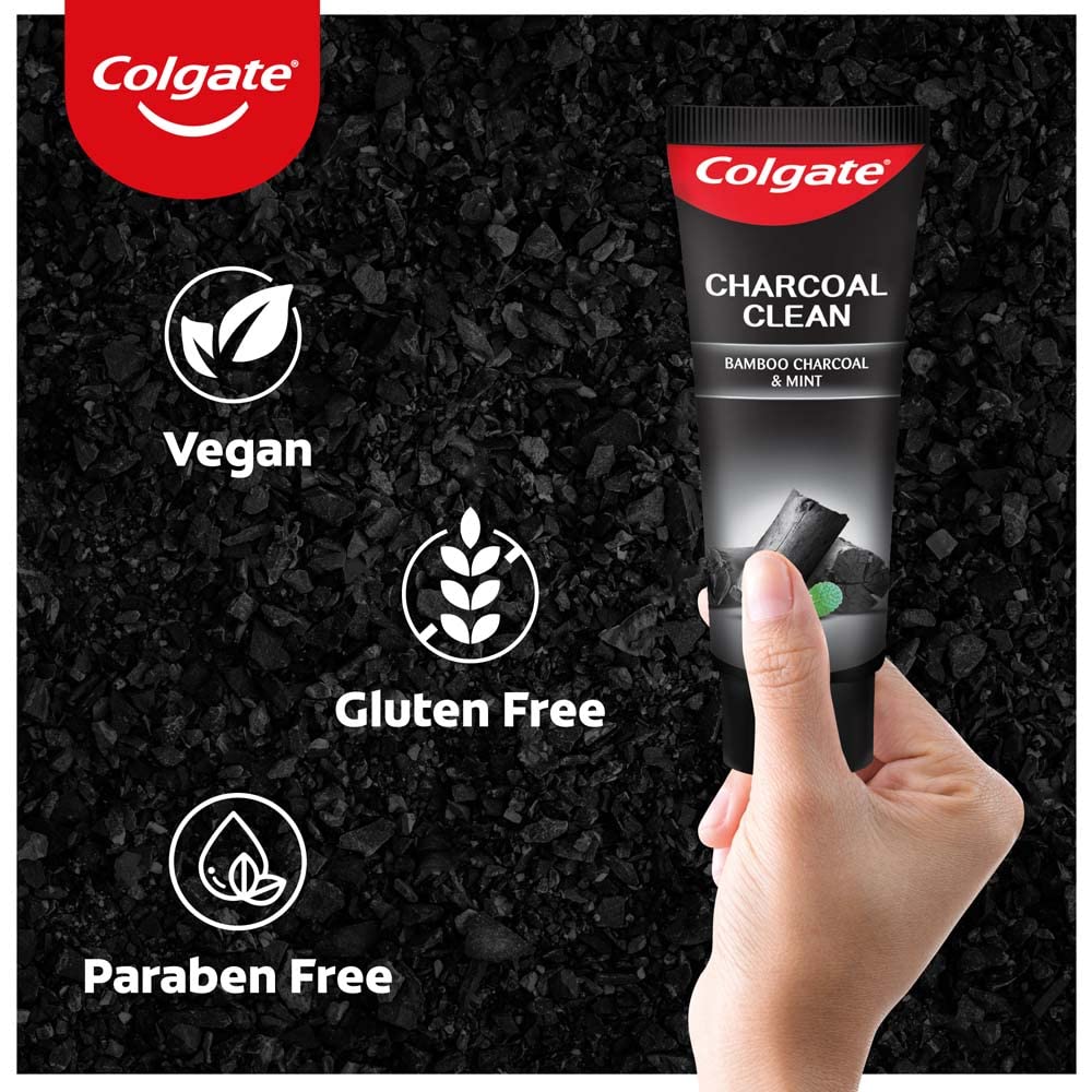 Colgate Charcoal Clean 480g (120g x 4, Pack of 4) Black Gel Toothpaste, Deep Clean Toothpaste With Bamboo Charcoal & Wintergreen Mint For Plaque Removal & Tingling Fresh Mouth Experience – view 7