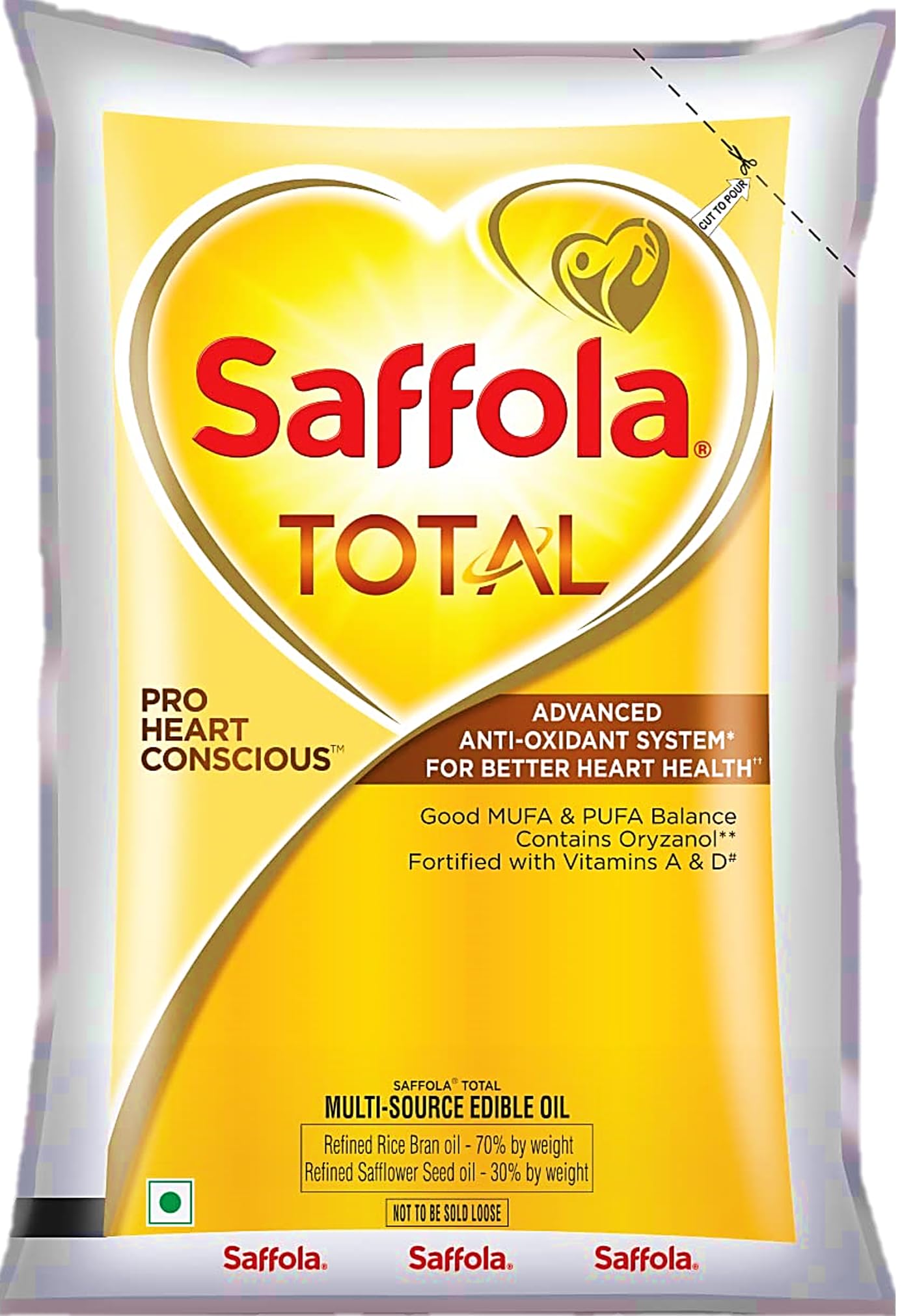 Saffola multi-source rice bran and safflower edible oil pouch