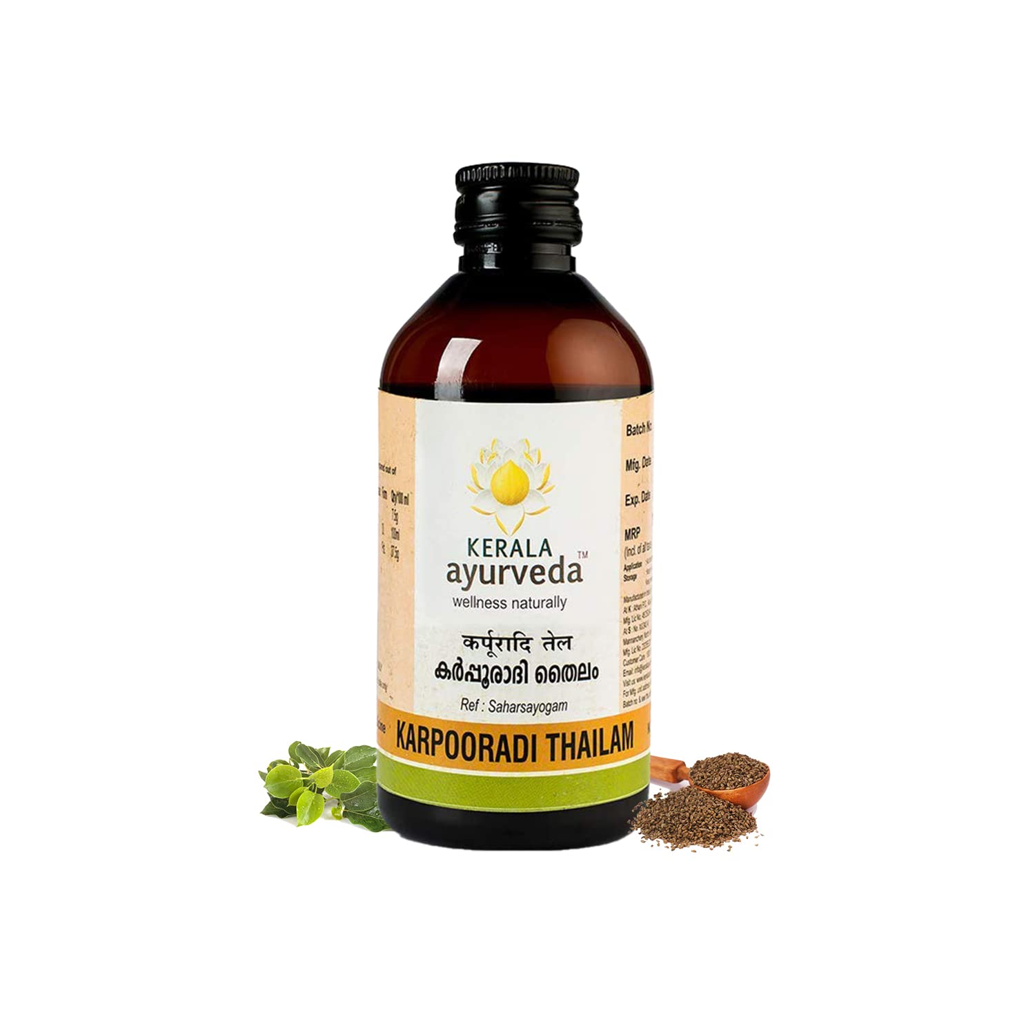 Ayurvedic Karpooradi Thailam bottle for cough and congestion relief
