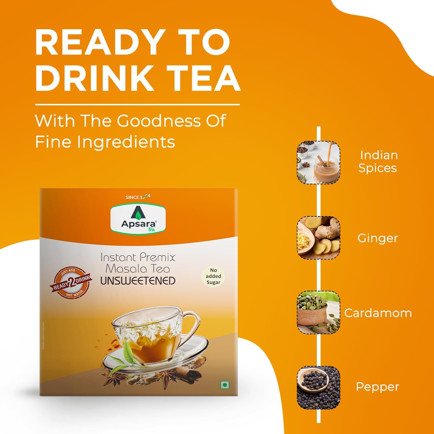 APSARA Instant Tea Premix Unsweetened Masala Tea 36 Sachets – view 2
