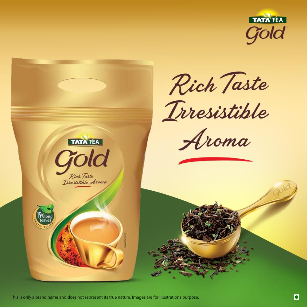 Tata Tea Gold 1kg, Premium Assam Teas With Gently Rolled Aromatic Long Loose Leaves, Rich & Aromatic Chai, Black Tea – view 2