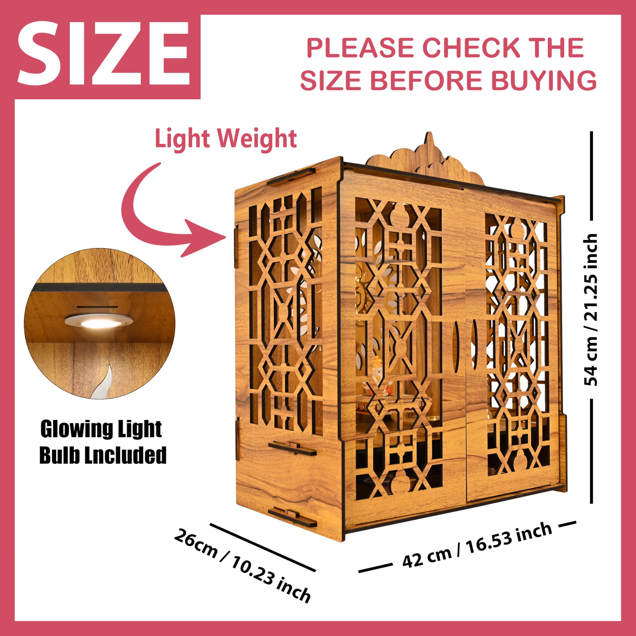 True Flair Temple Mandir for Home with Door – view 4