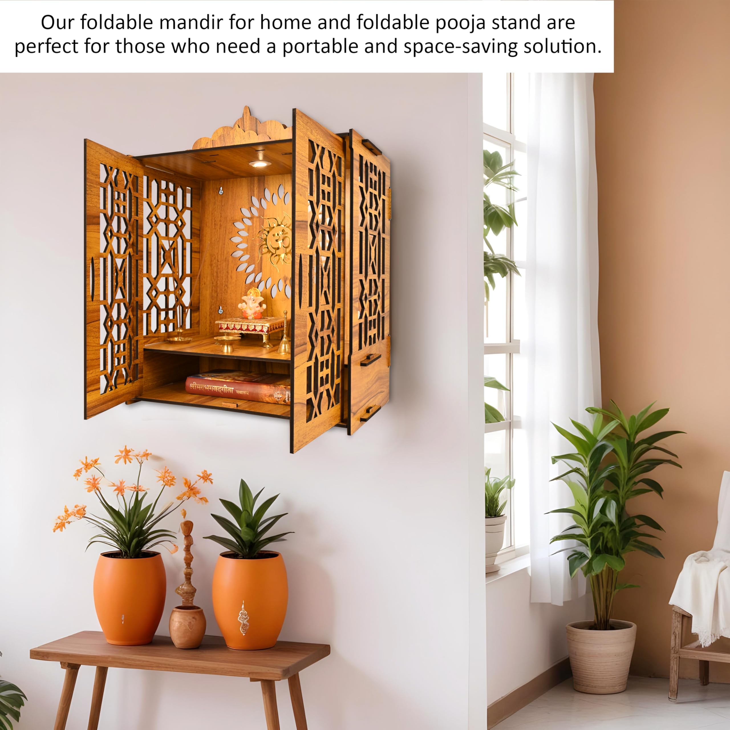True Flair Temple Mandir for Home with Door – view 6