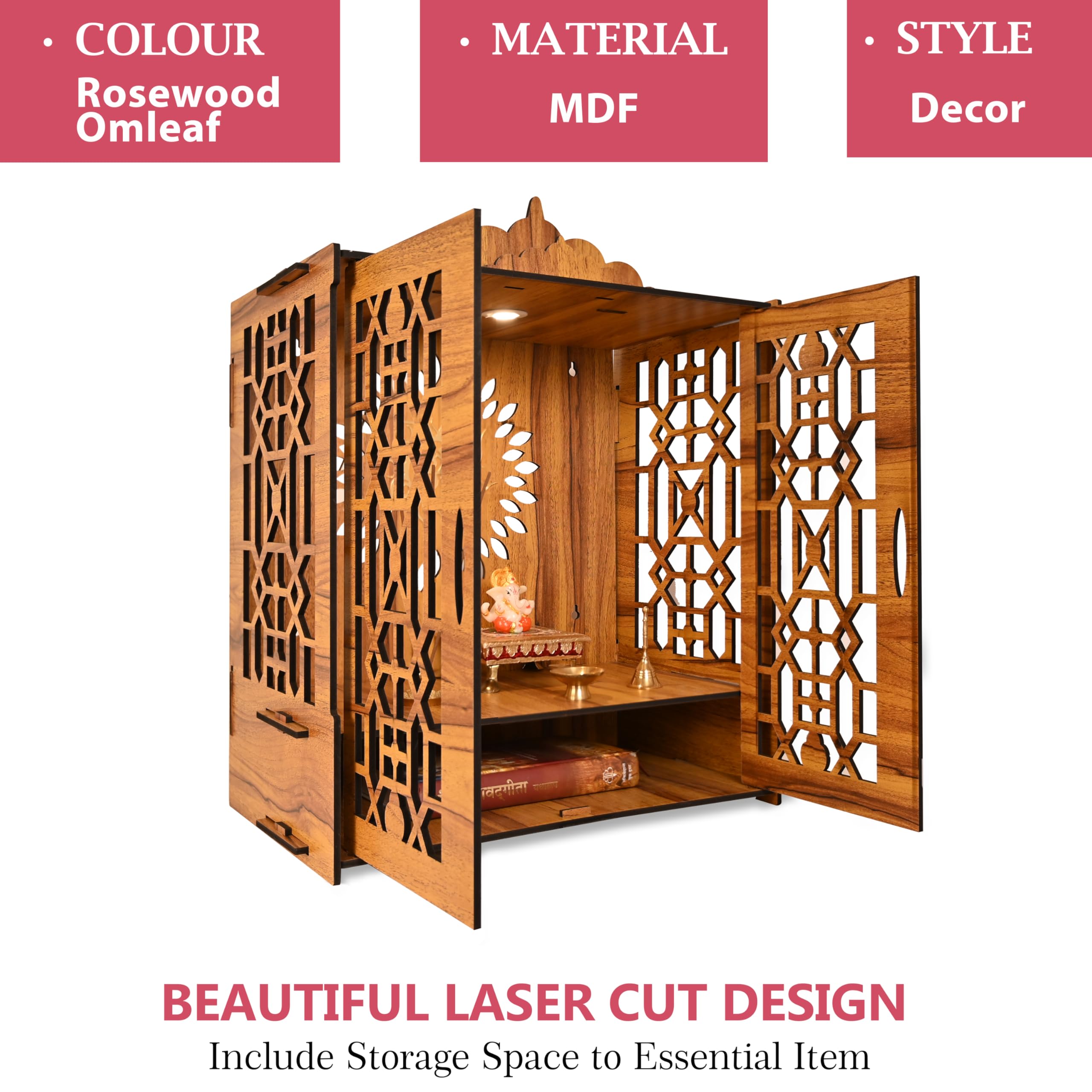 True Flair Temple Mandir for Home with Door – view 7