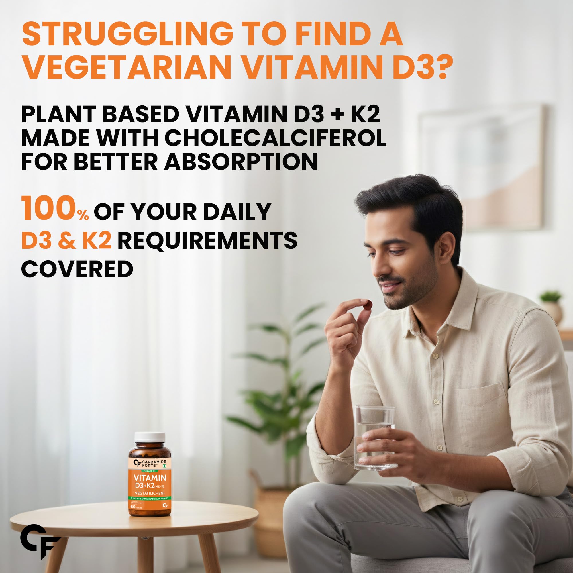 Carbamide Forte Vitamin D3 K2 Supplement – view 4