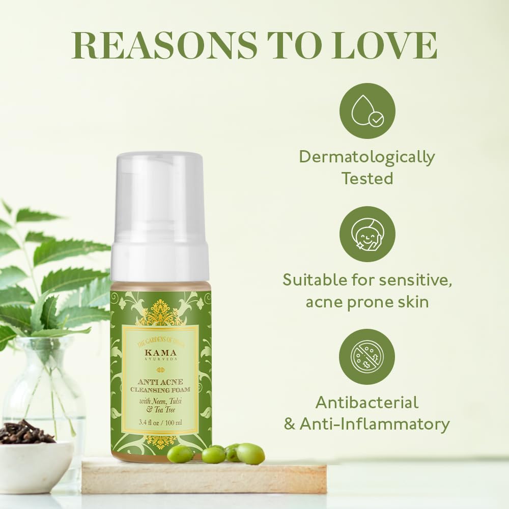 Kama Ayurveda Anti Acne Cleansing Foam, 50ml – view 4