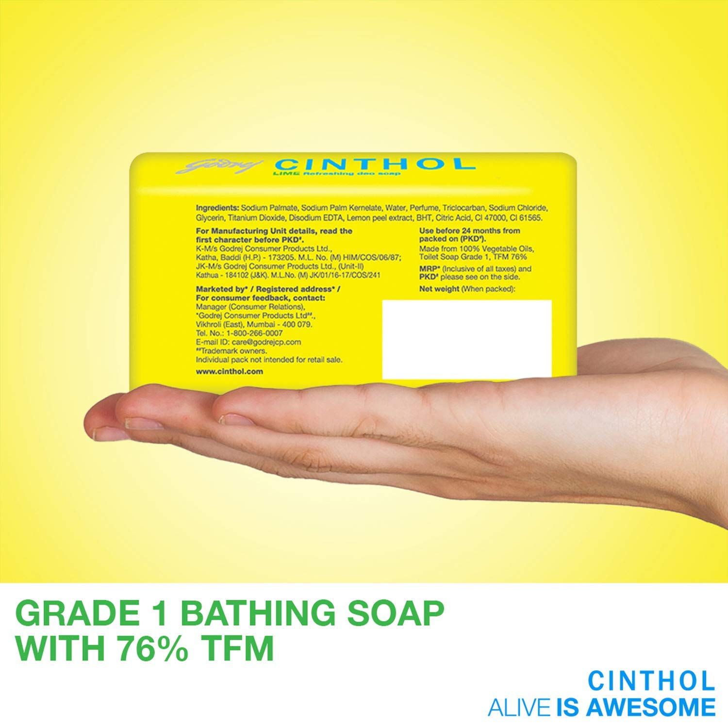 Cinthol Lime Soap, 100g (Pack of 6) - 99.9% Germ Protection – view 5