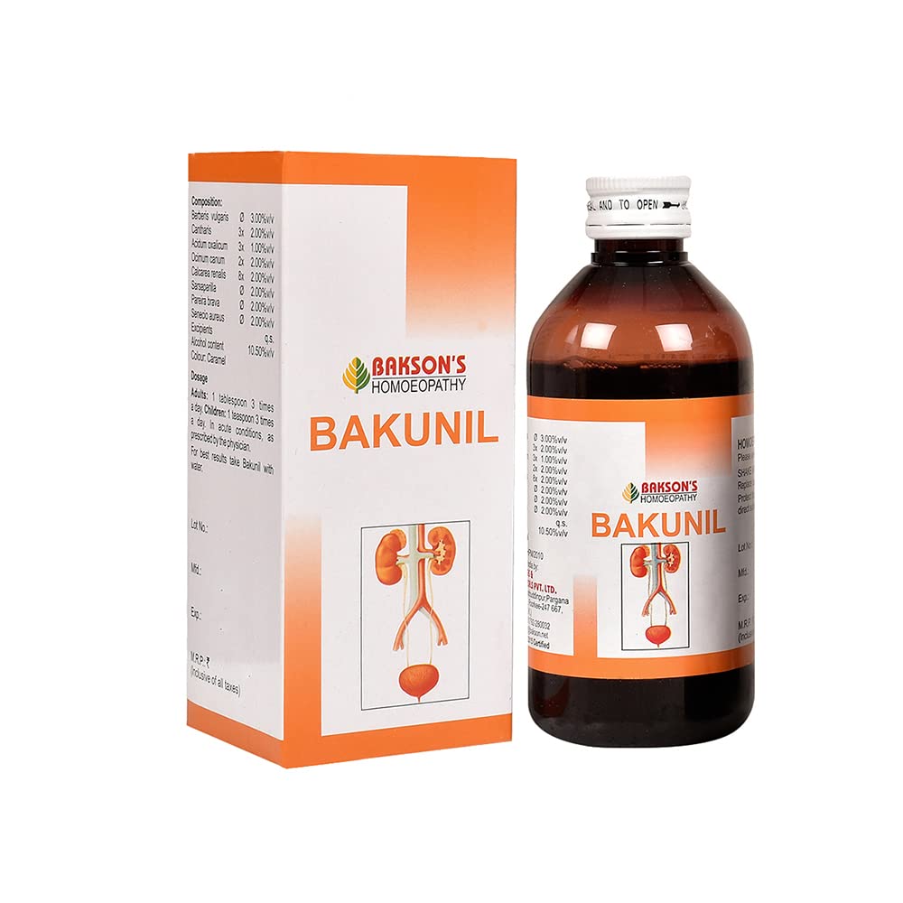 Bakunil homeopathic syrup 200 ml bottle by Dr. Bakshi's Bakson's