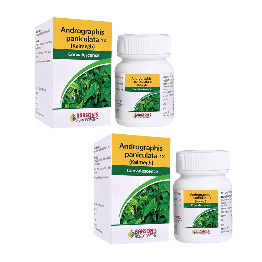 Bakson's Andrographis Paniculata Kalmegh tablets in bottle pack of 2