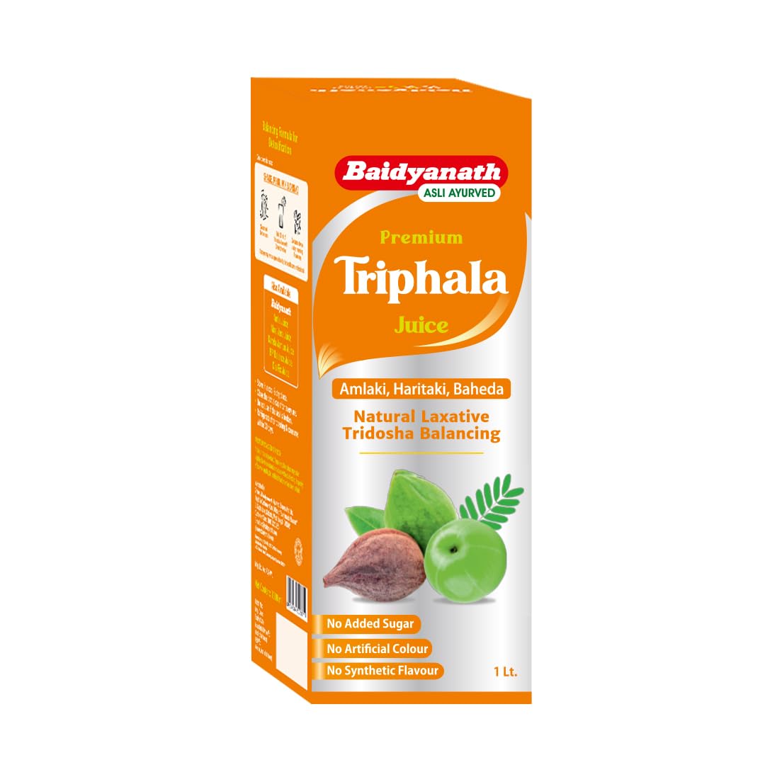 Baidyanath Triphala Juice 1L unflavoured Ayurvedic digestive juice bottle