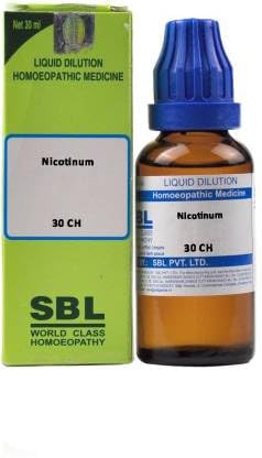 SBL Nicotinum Dilution 30 CH homeopathic remedy bottle