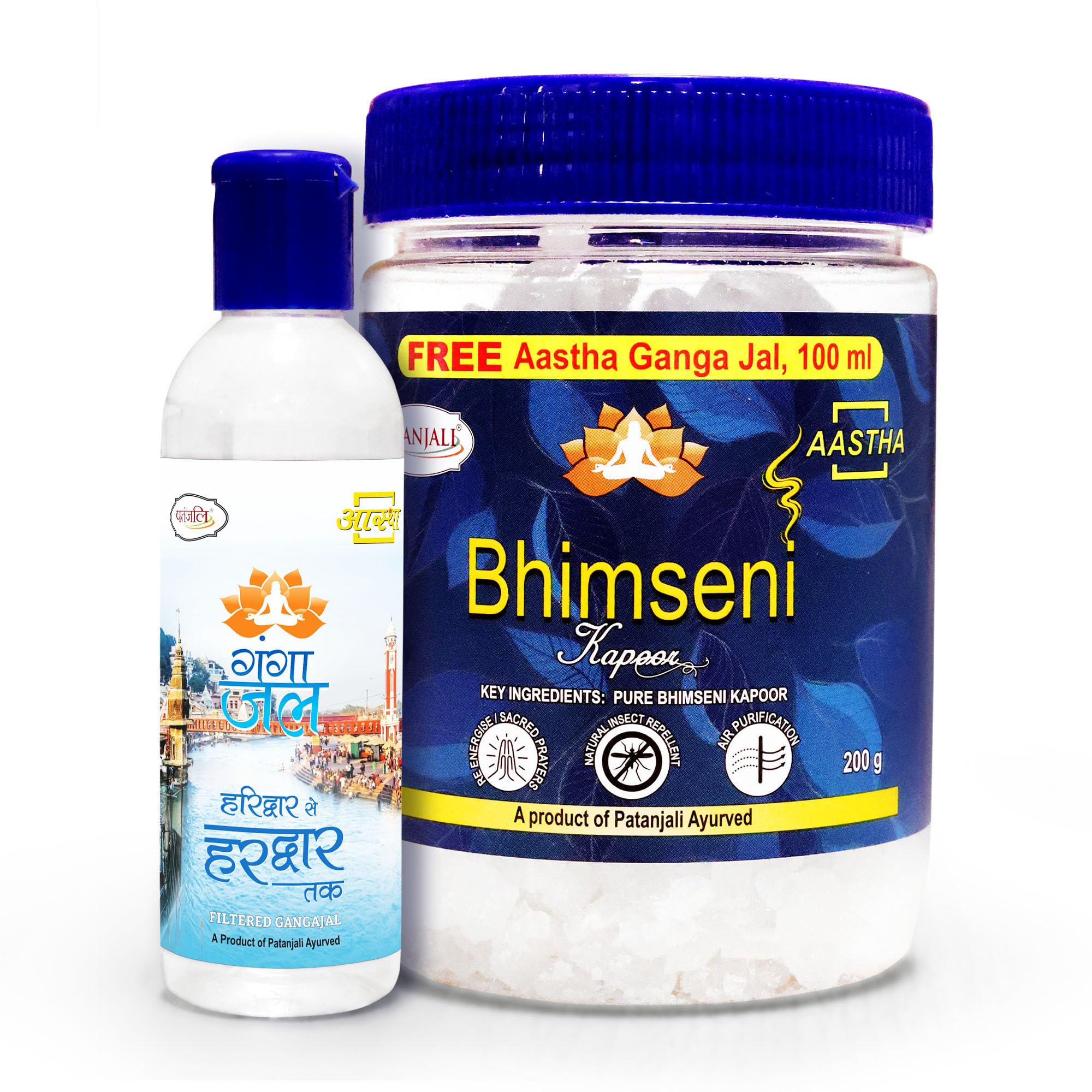 Patanjali Camphor Aastha Bhimseni Kapoor, Pure Camphor for Pooja/Puja Needs, Pleasant Fragrance - 200 Gm