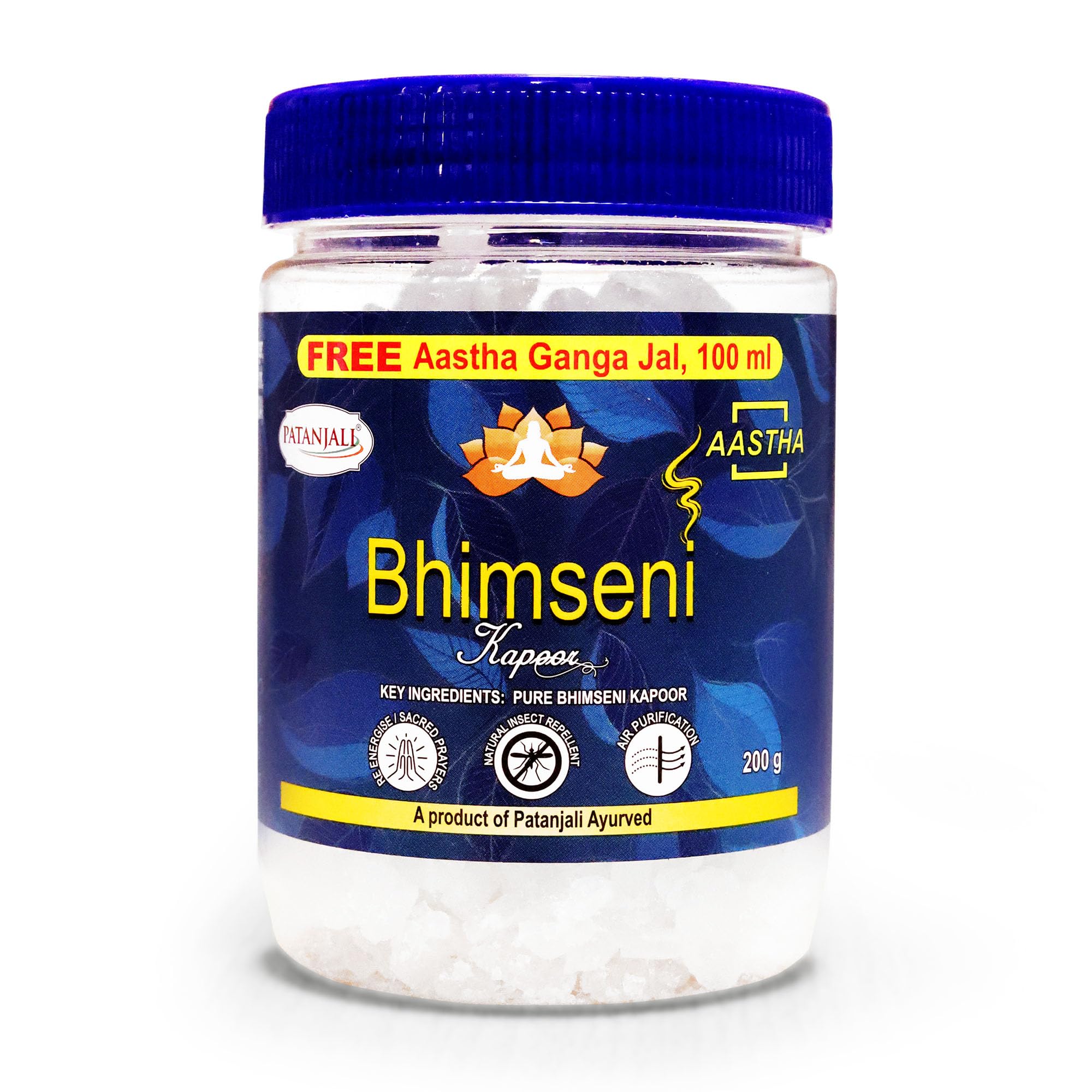 Patanjali Camphor Aastha Bhimseni Kapoor, Pure Camphor for Pooja/Puja Needs, Pleasant Fragrance - 200 Gm – view 2