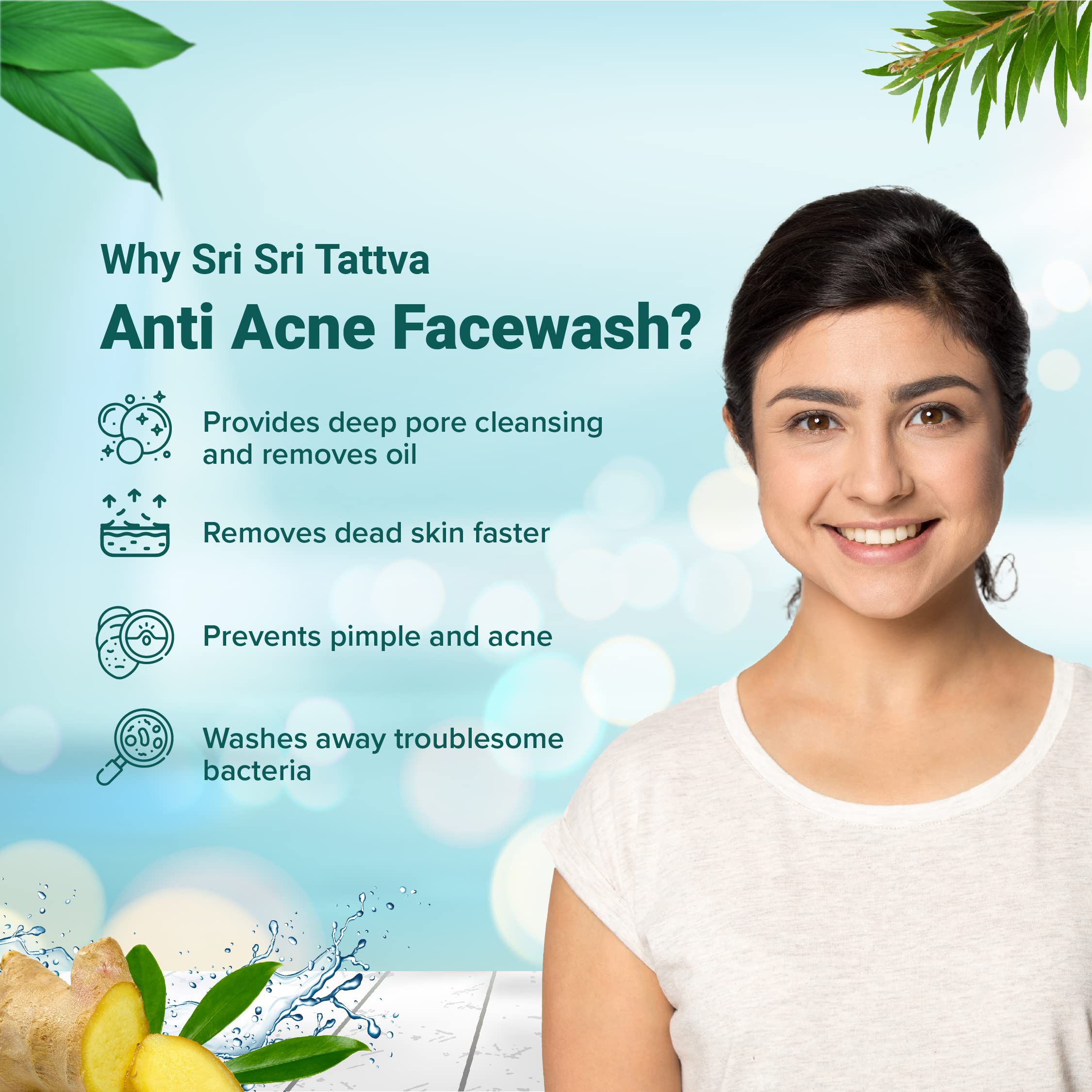 Sri Sri TATTVA shuddhta ka naam Sri Sri Tattva Anti Acne Face Wash (60Ml, Pack Of 4) - Controls Oil, Prevents Acne, Purifies Skin – view 4