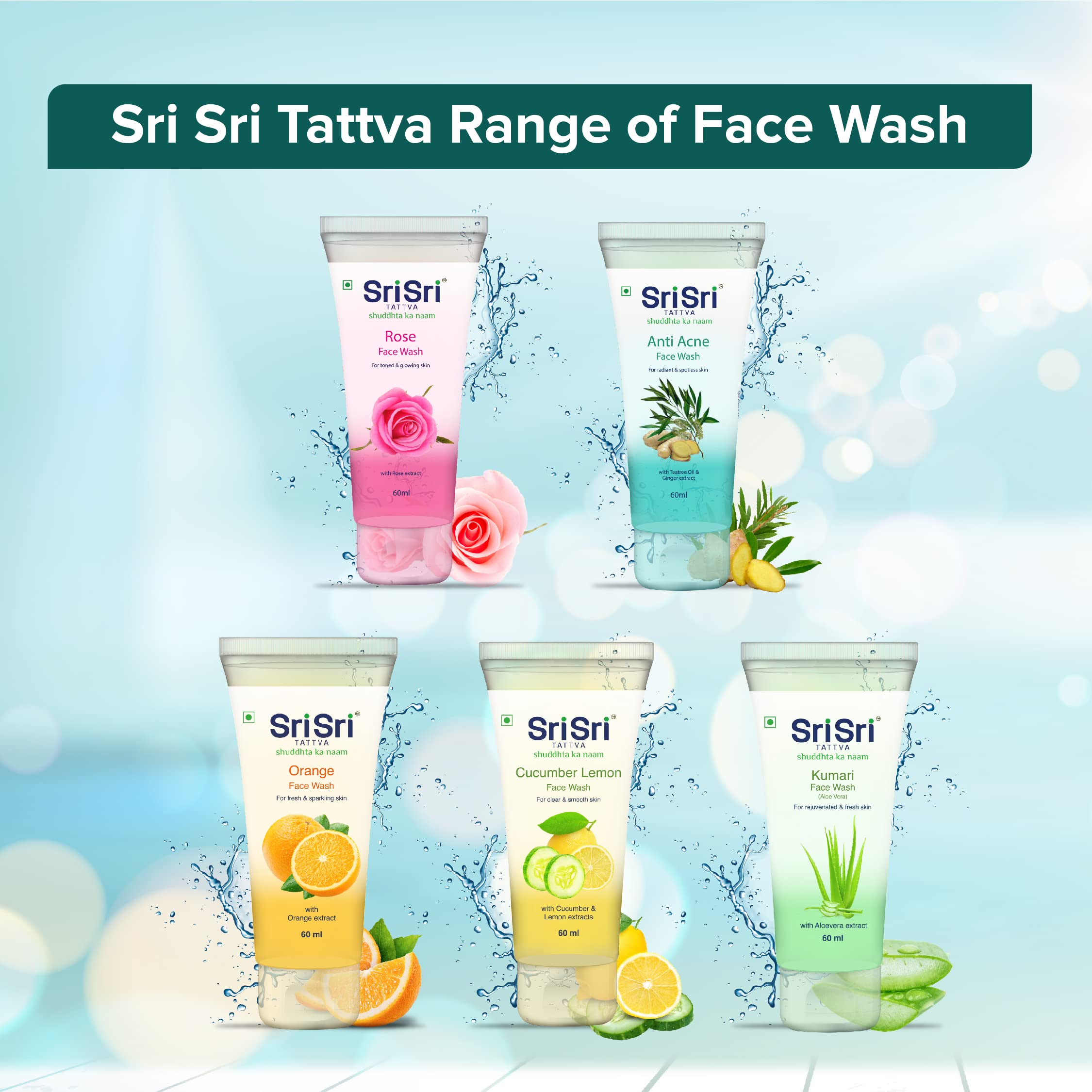 Sri Sri TATTVA shuddhta ka naam Sri Sri Tattva Anti Acne Face Wash (60Ml, Pack Of 4) - Controls Oil, Prevents Acne, Purifies Skin – view 7