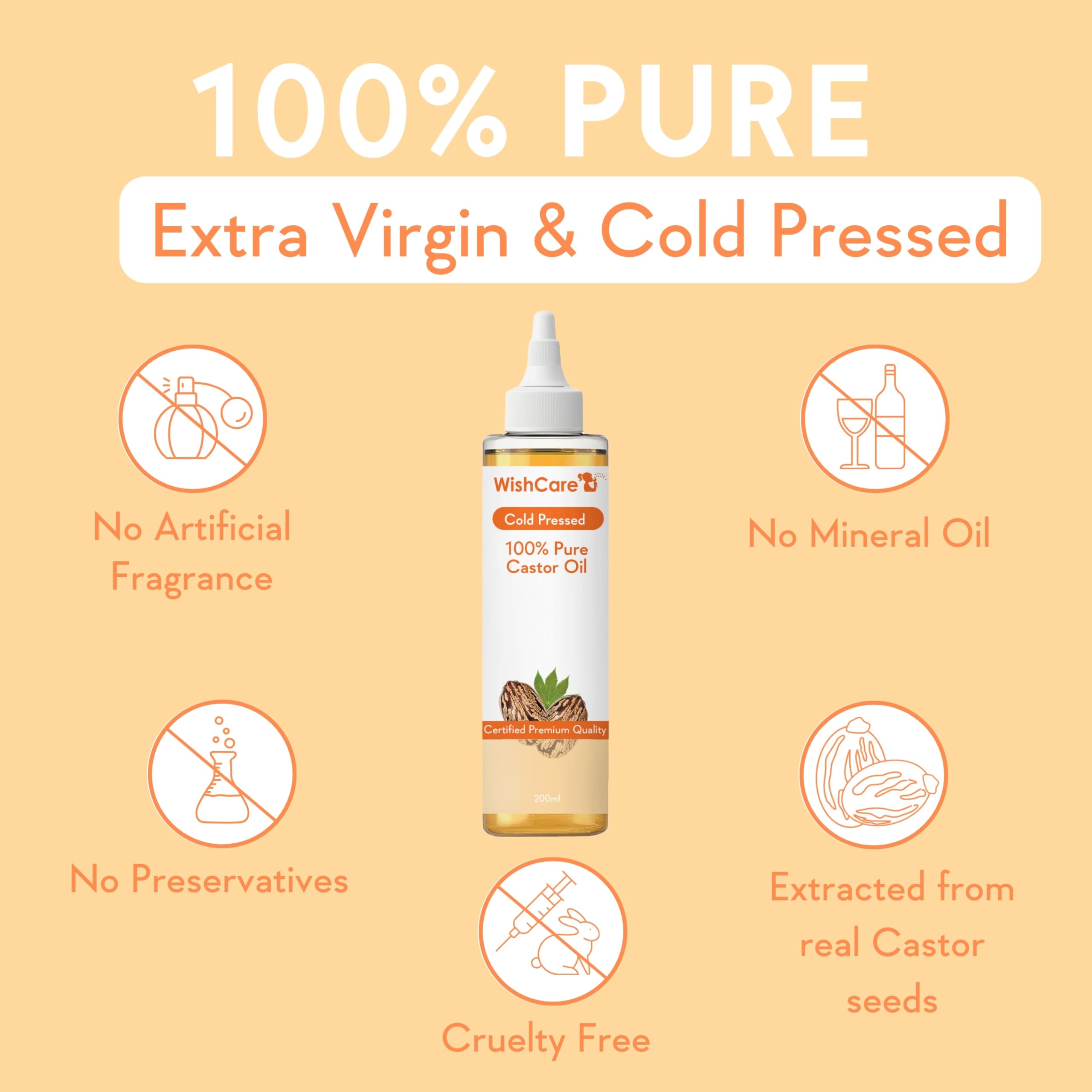 WishCare Cold Pressed Castor Oil – view 3