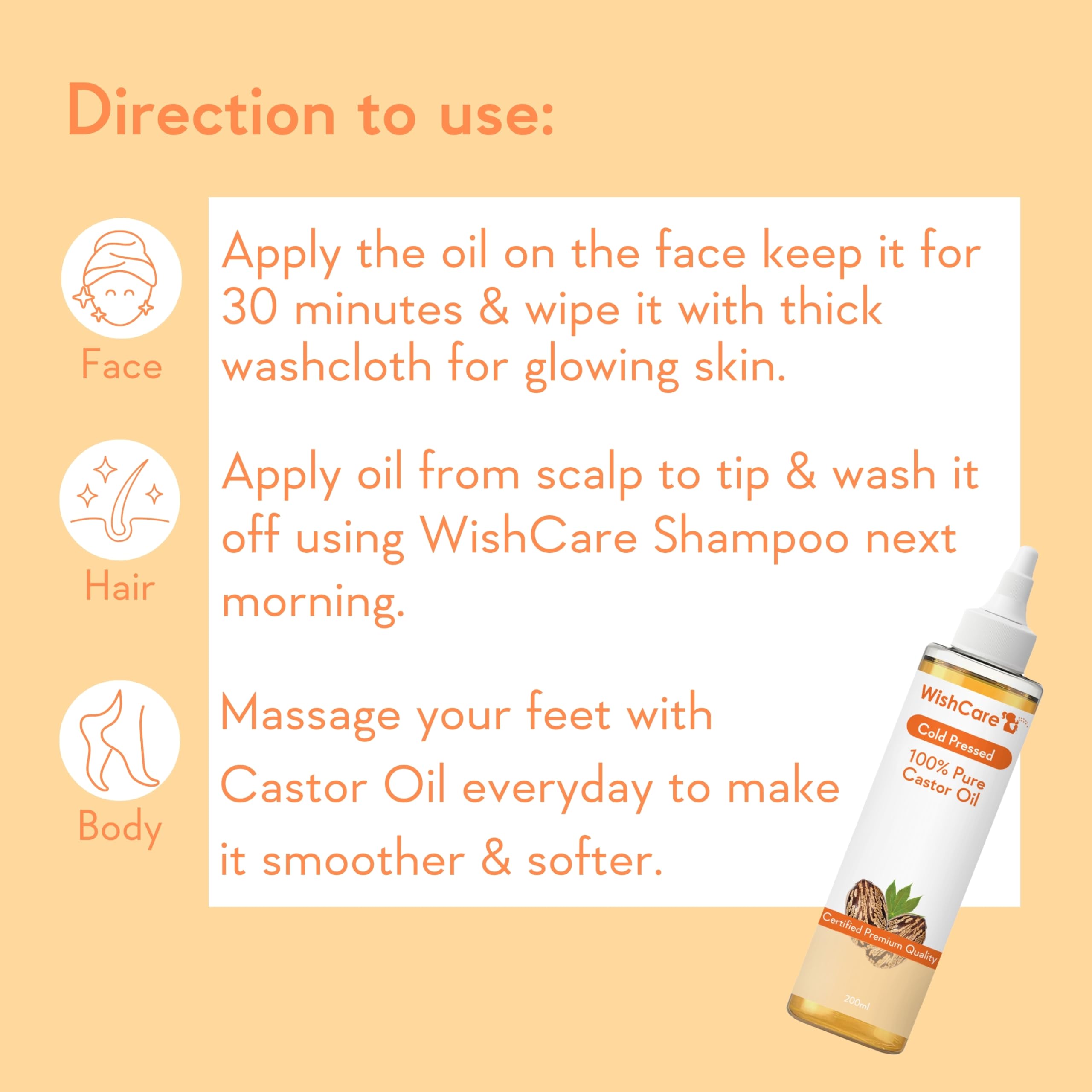 WishCare Cold Pressed Castor Oil – view 5