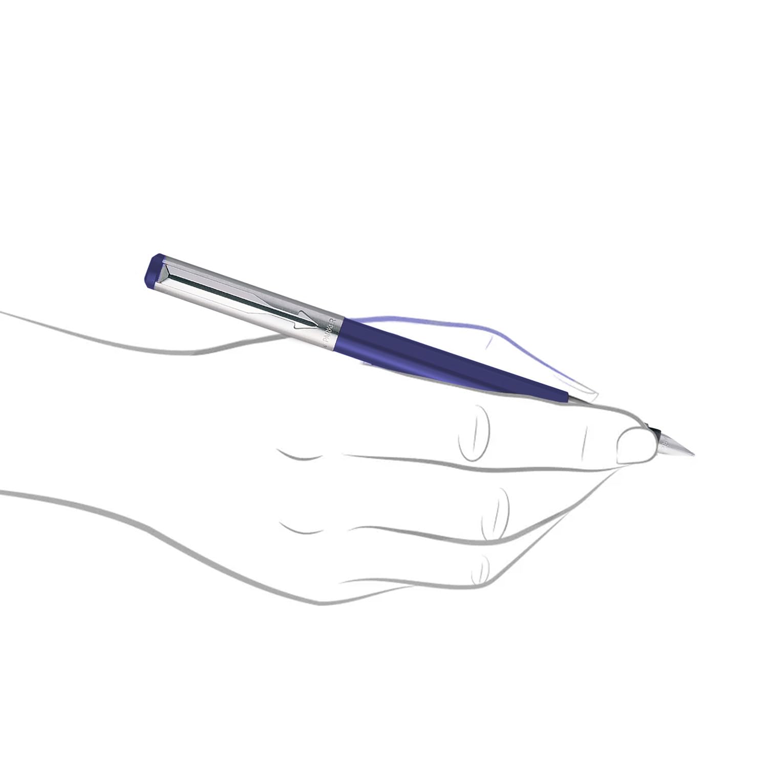 Parker Vector Mettalix Fountain Pen with Quink Ink Bottle – view 2
