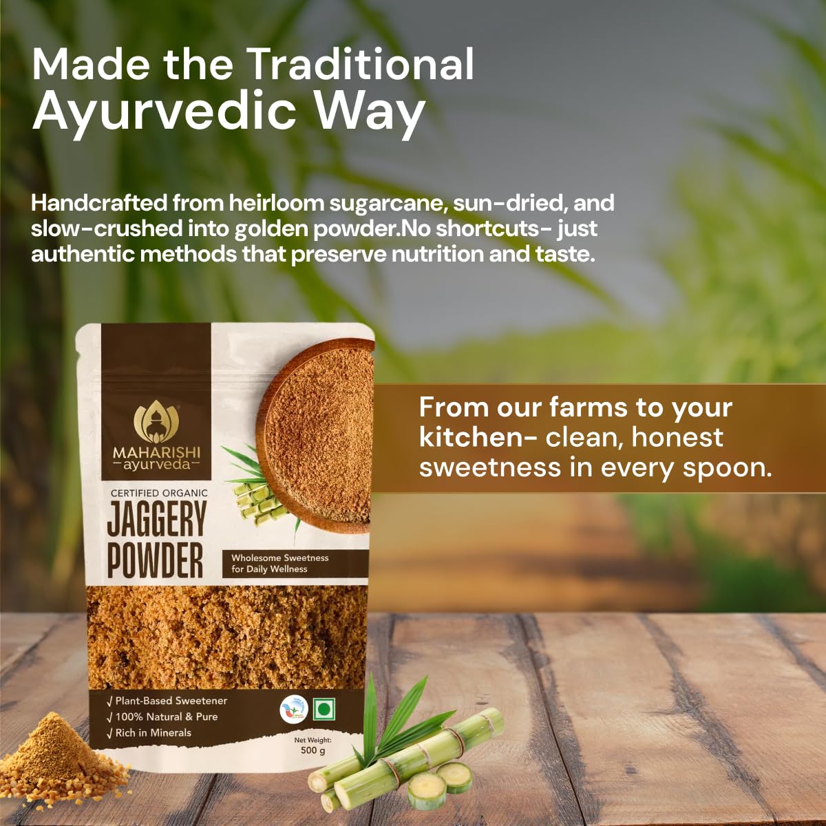 Maharishi Ayurveda Organic Certified Jaggery Powder – view 3