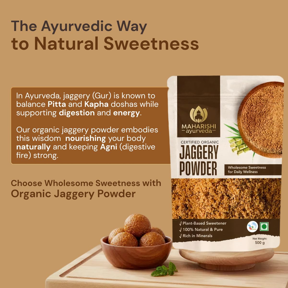 Maharishi Ayurveda Organic Certified Jaggery Powder – view 6