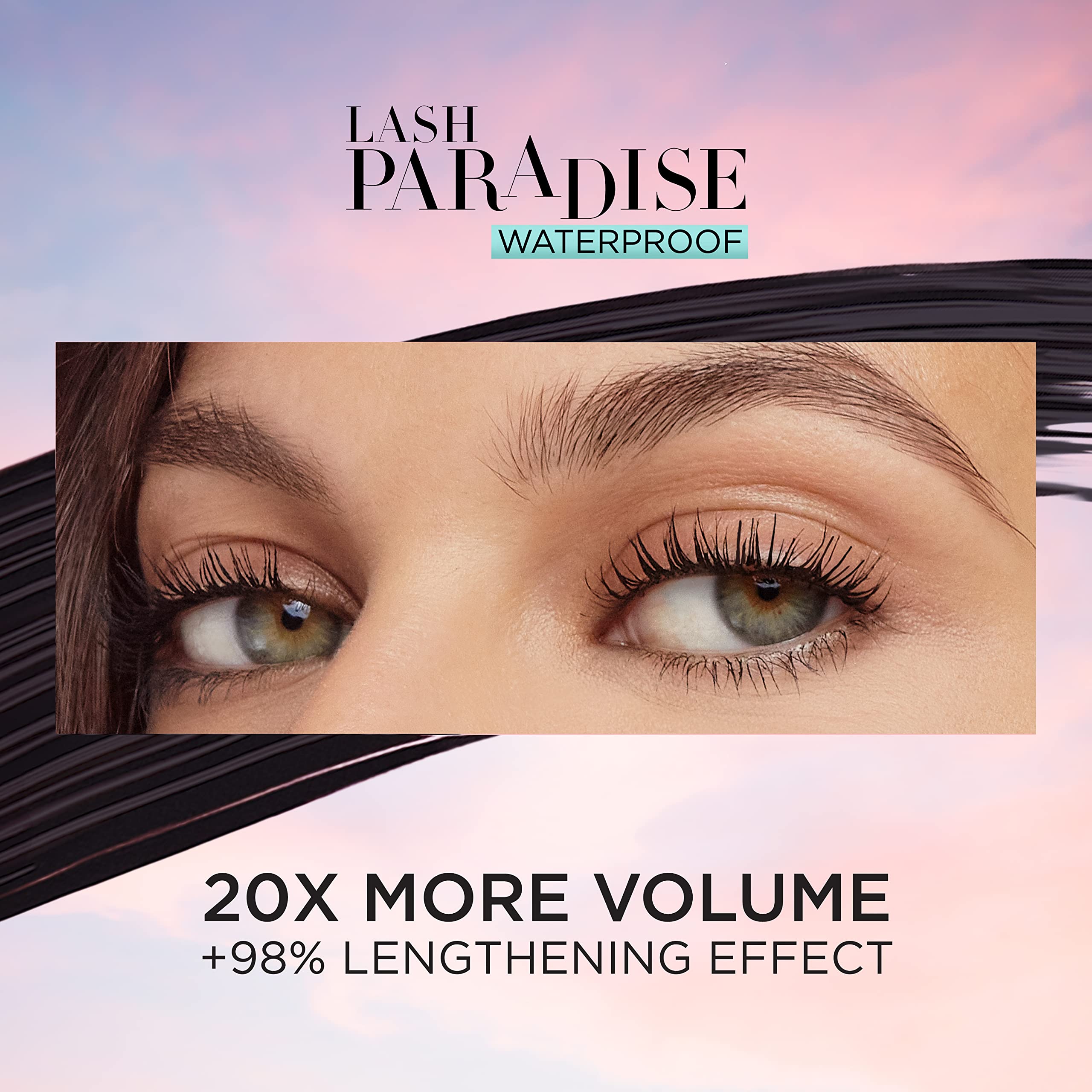 L'Oreal Paris Volumising Mascara, Waterproof, Enriched Caring Formula, Smudge-Proof Wear, Lash Paradise, Colour: Black, 7.6 ml – view 3
