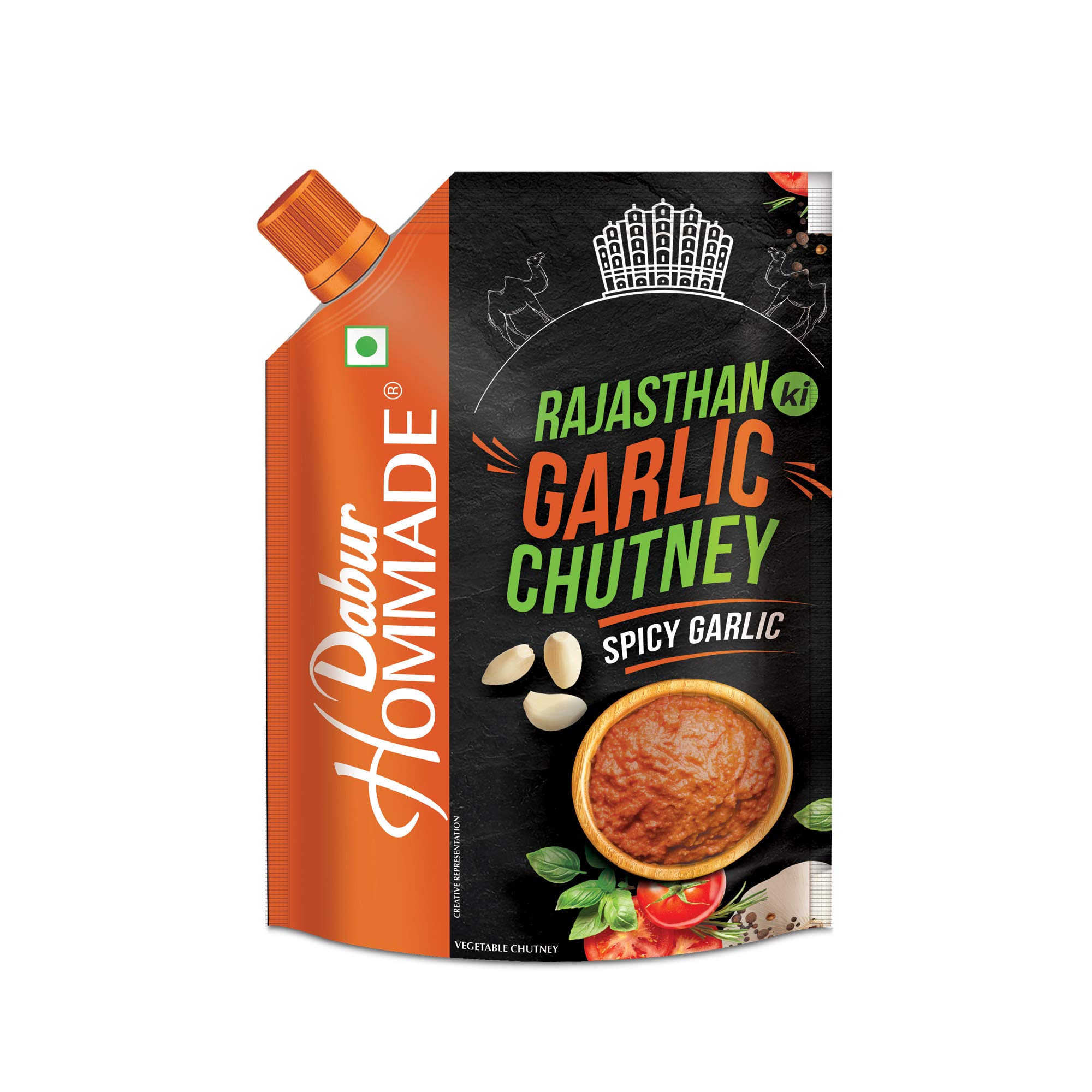 Dabur garlic chutney pouch 200g front package view