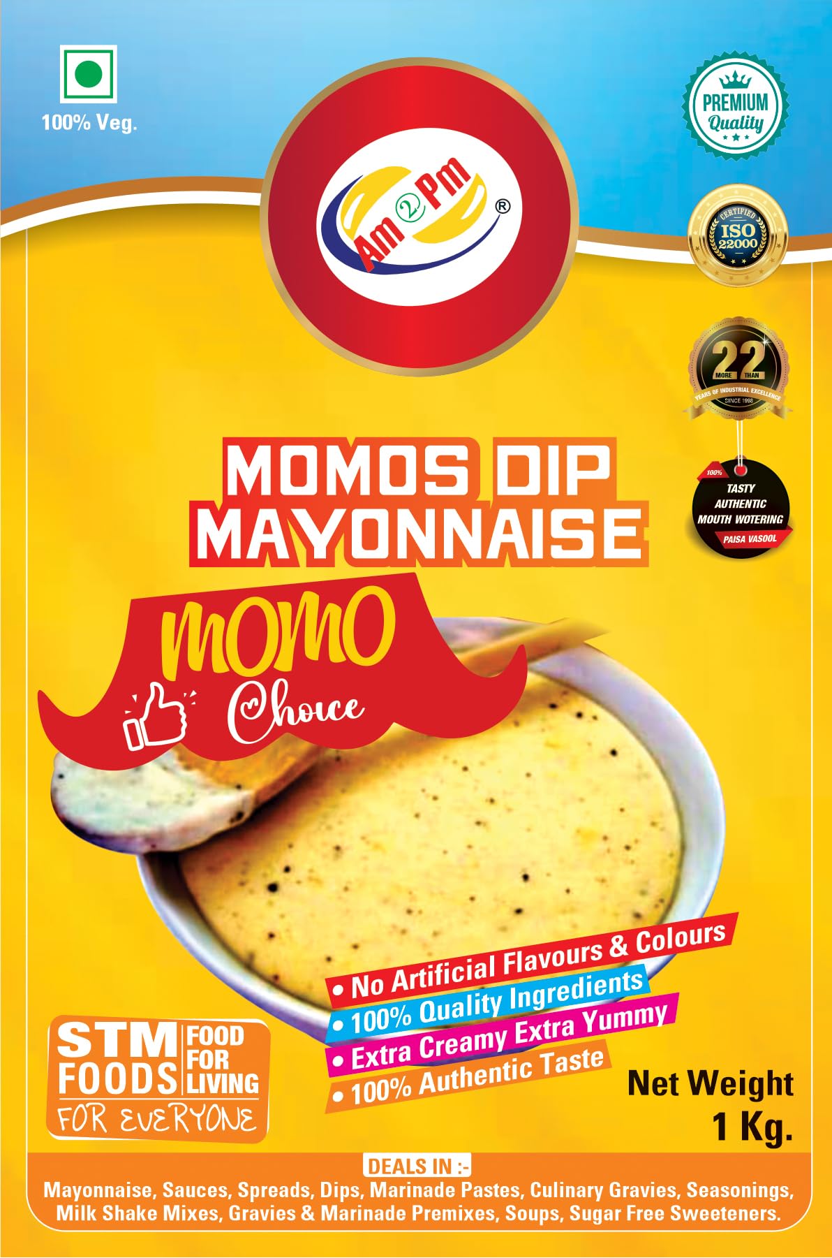 Am 2 Pm - Momos Dip Multiopurpose Unique Creamy Herby & Cruncy Sauce For Momos, Dimsum & Dumplings.-1 Kg – view 5