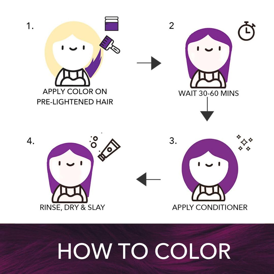 Paradyes Semi-permanent Bekaraar Burgundy DIY Conditioner Based Hair Colour 120 gm and Lighten Up! Bleach Pack 30 Vol. for all Hair Types – view 5
