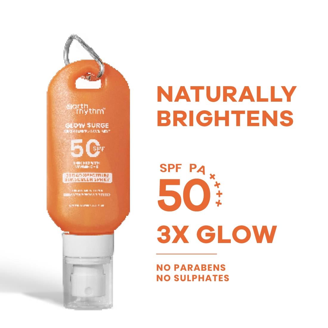 Earth Rhythm Glow Surge Vitamin C & E Brightening Sunscreen Spray SPF 50, No Parabens & No Oxybenzone – view 2