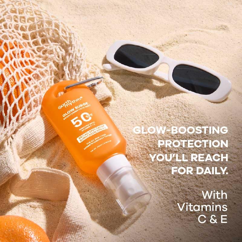 Earth Rhythm Glow Surge Vitamin C & E Brightening Sunscreen Spray SPF 50, No Parabens & No Oxybenzone – view 3