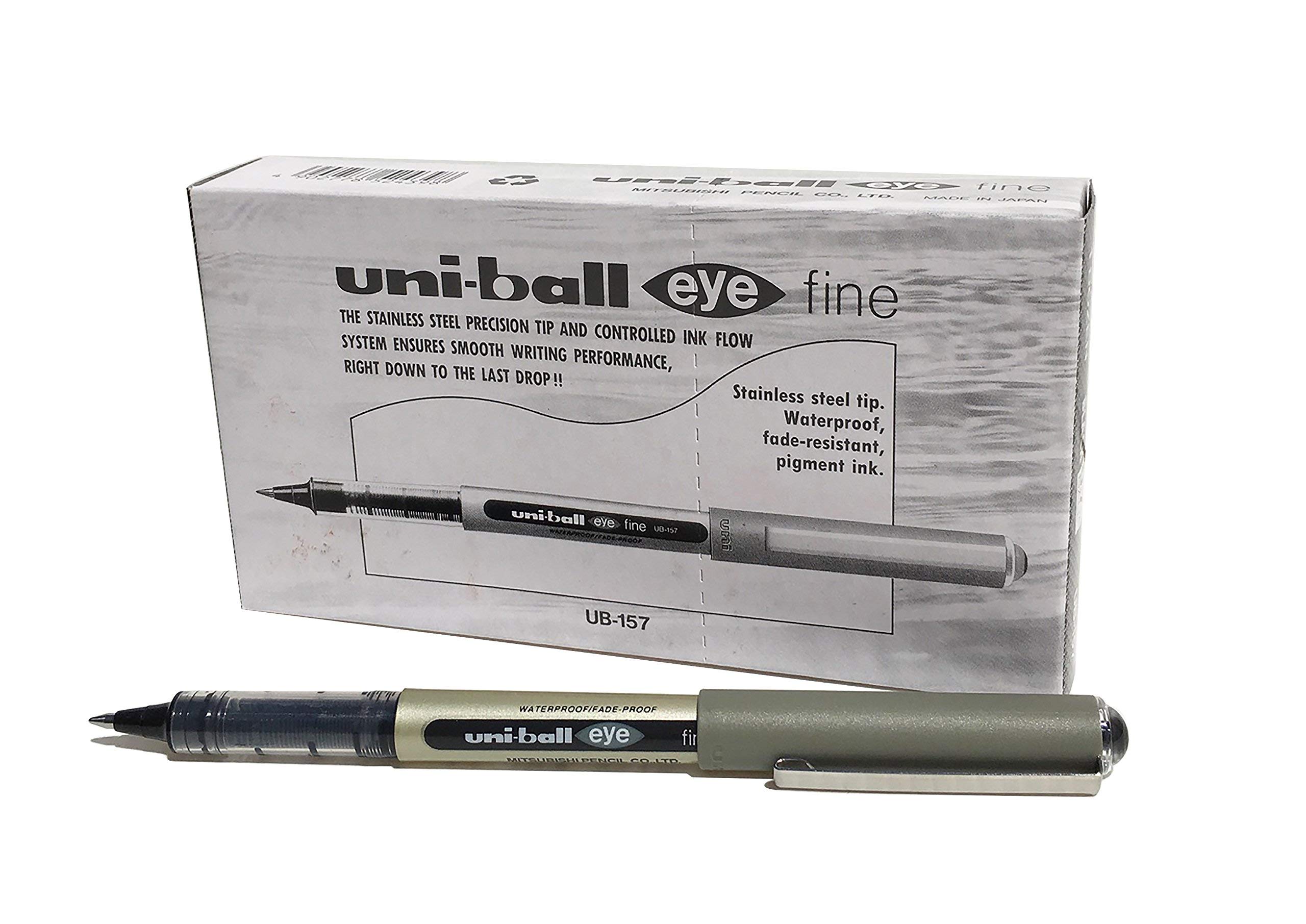 uni-ball Eye UB157 0.7 mm Roller Ball Pens, Black Ink, Pack of 12 – view 5
