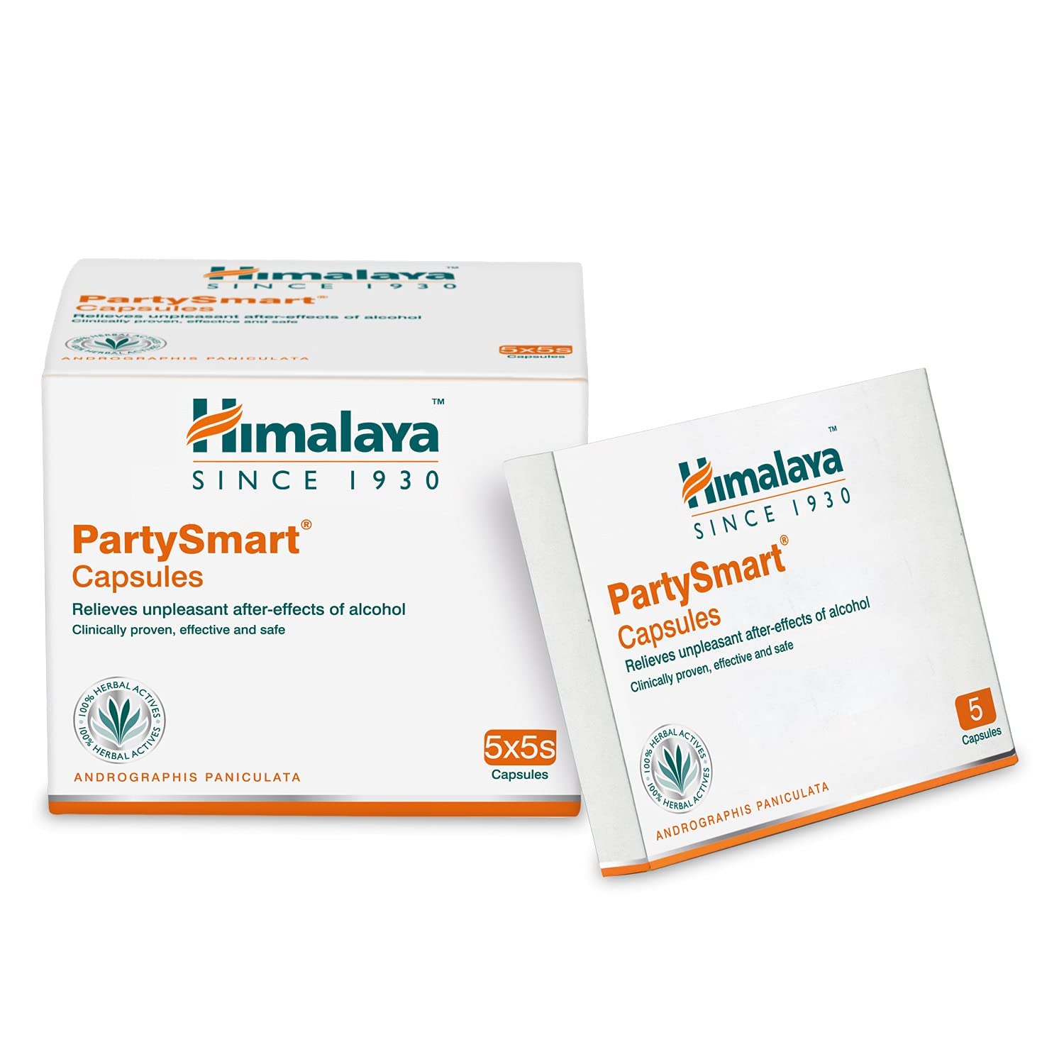 Himalaya PartySmart herbal capsules for after-alcohol support, 5 count