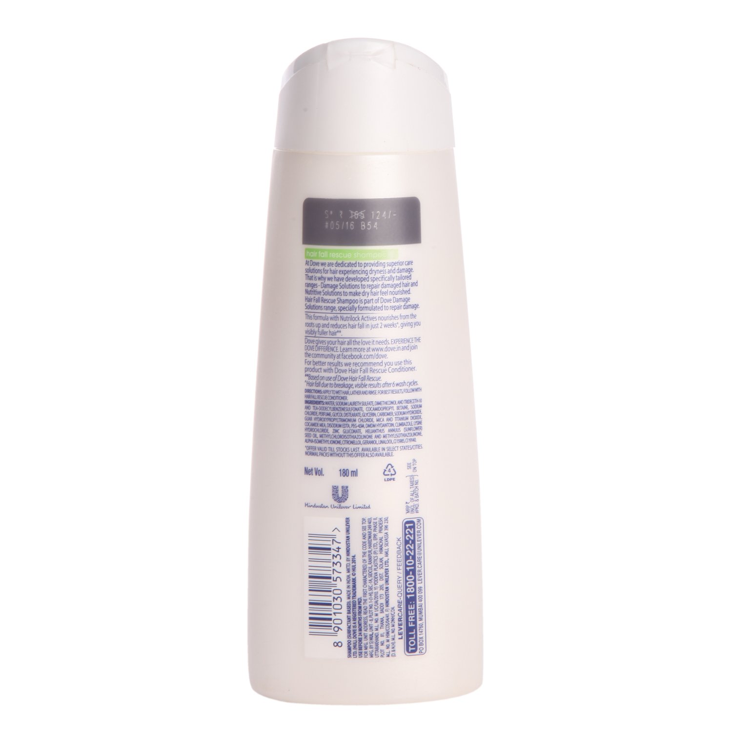 Dove Shampoo - Hair Fall Rescue, 180ml Bottle – view 2