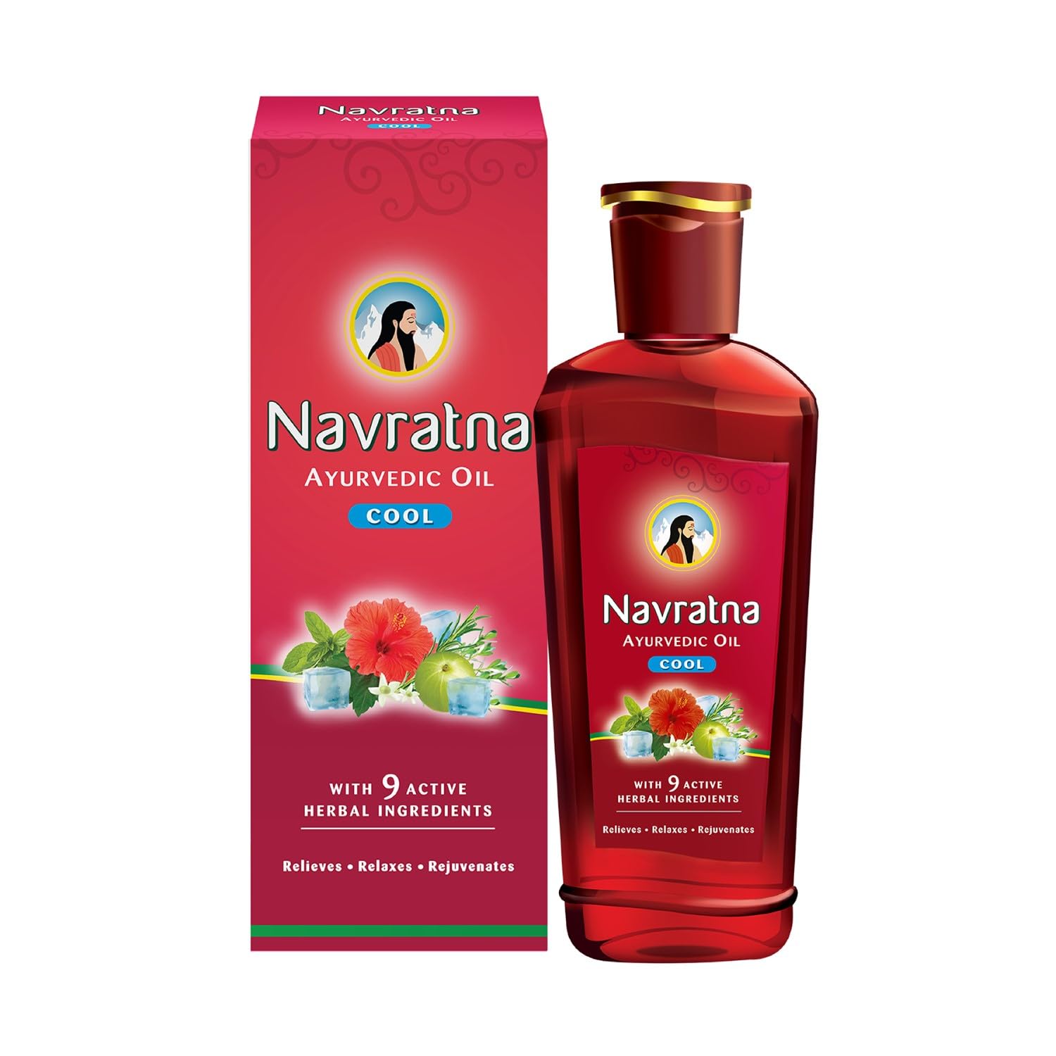 Navratna cooling hair oil 90 ml bottle hero pack shot