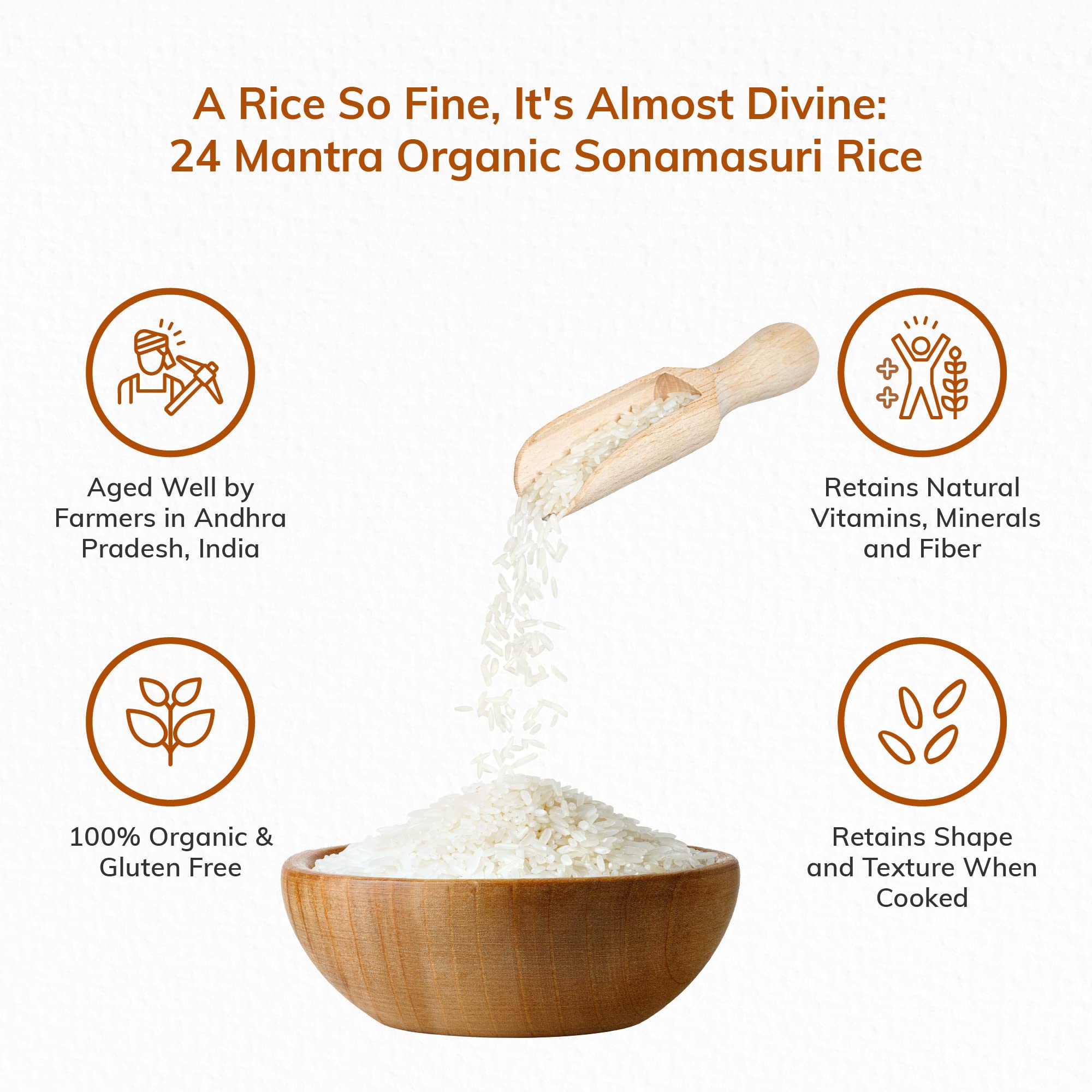24 Mantra Organic Sonamasuri Polished Raw Rice/Sonamasoori Chawal - 5 Kg – view 2