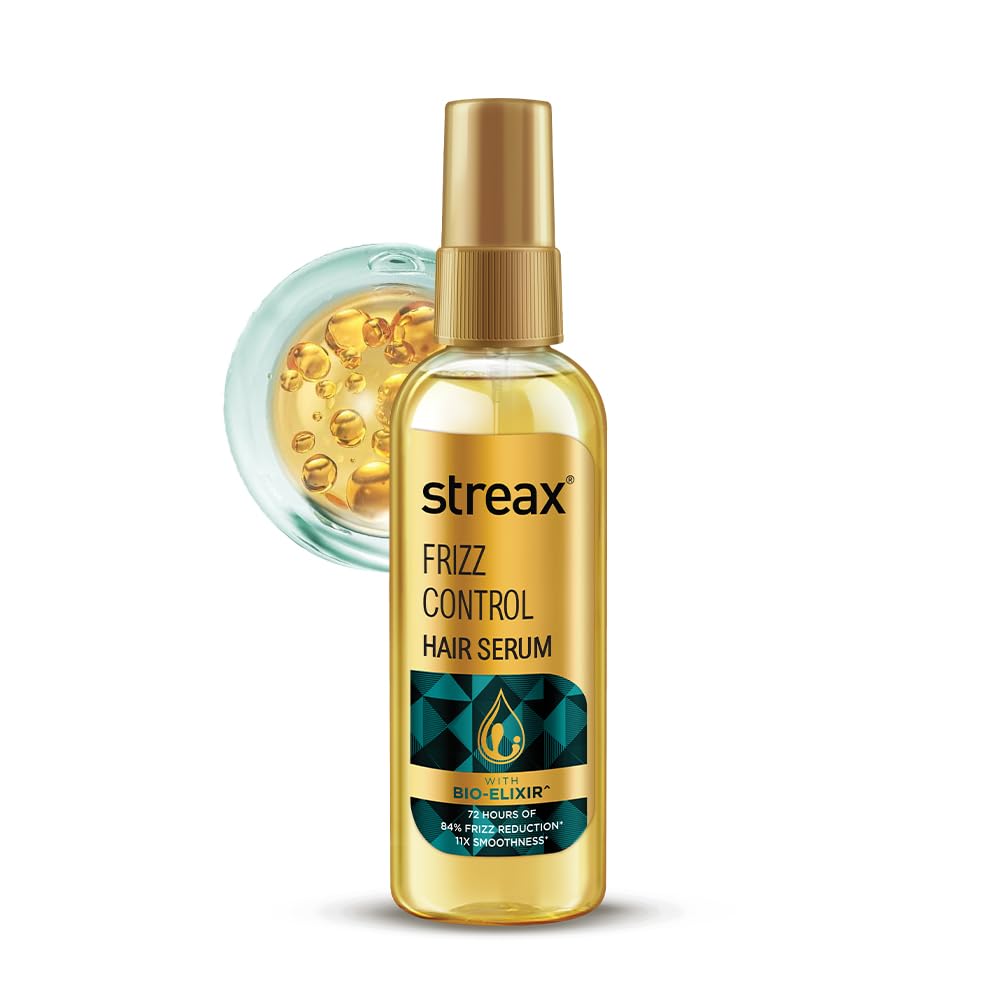 Streax 100 ml hair serum bottle for frizz control and shine