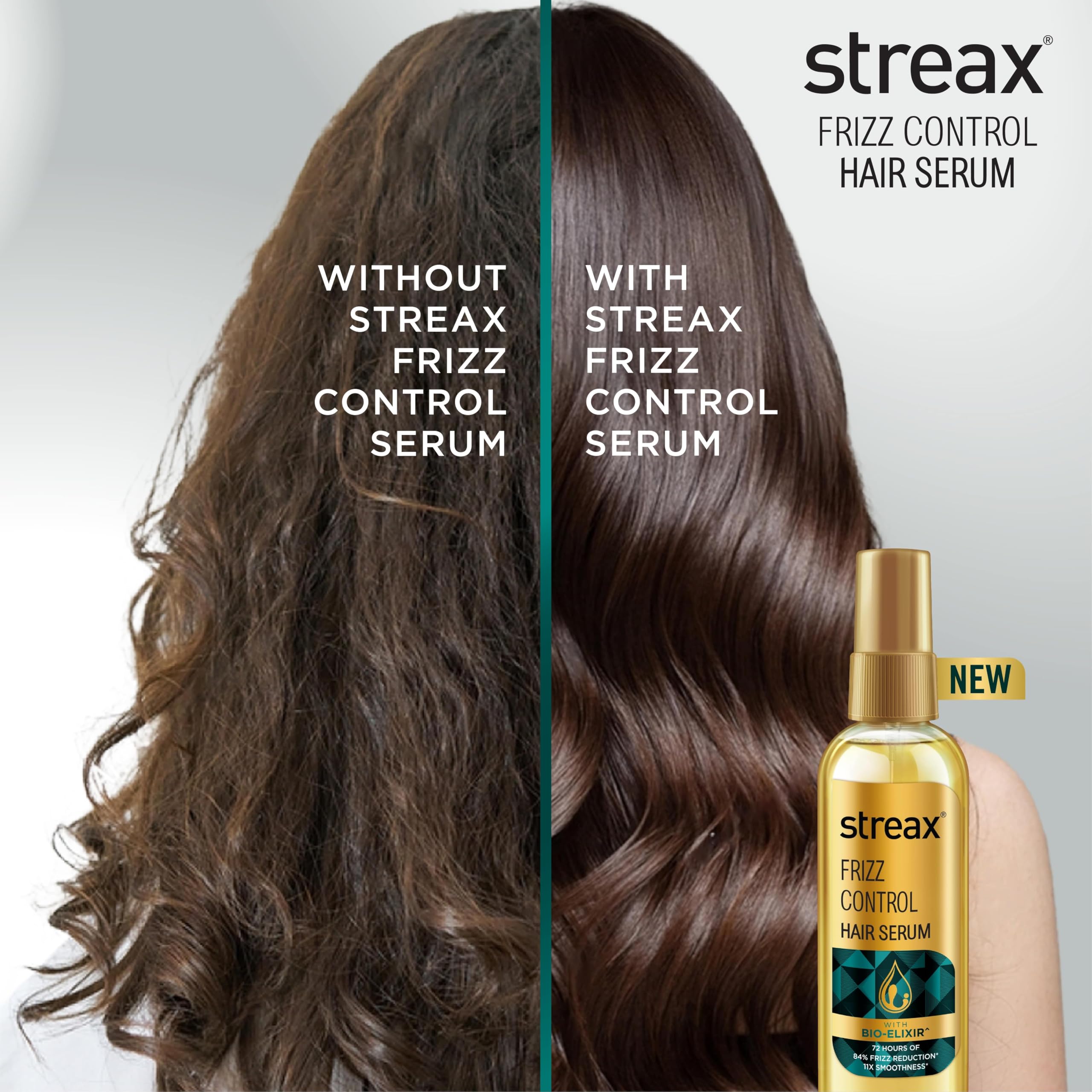 Streax Frizz Control Hair Serum for Dry Frizzy Hair- 100 ml, 72hrs Frizz Free Hair, For Women & Men, With Bio – view 3
