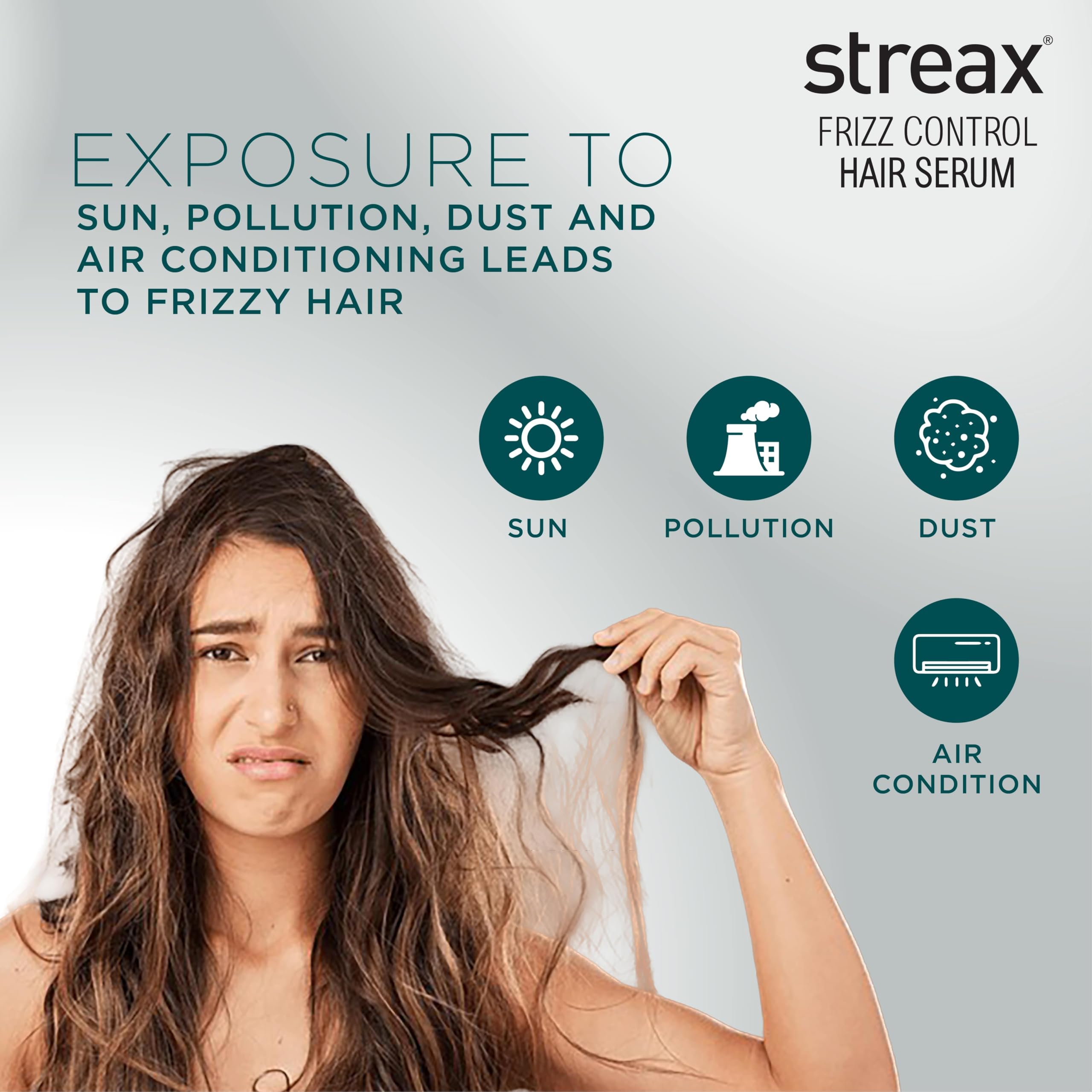 Streax Frizz Control Hair Serum for Dry Frizzy Hair- 100 ml, 72hrs Frizz Free Hair, For Women & Men, With Bio – view 4