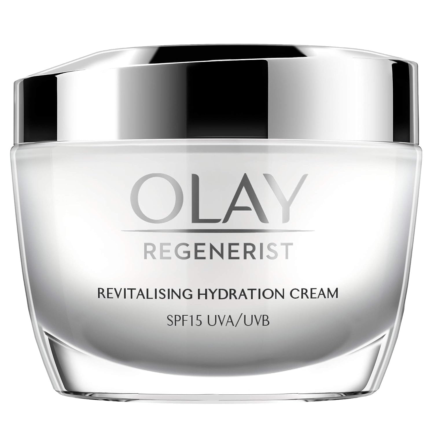 Olay Regenerist day cream jar with SPF 15 for hydrated skin